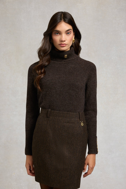 Regency Skirt (Chocolate Herringbone)