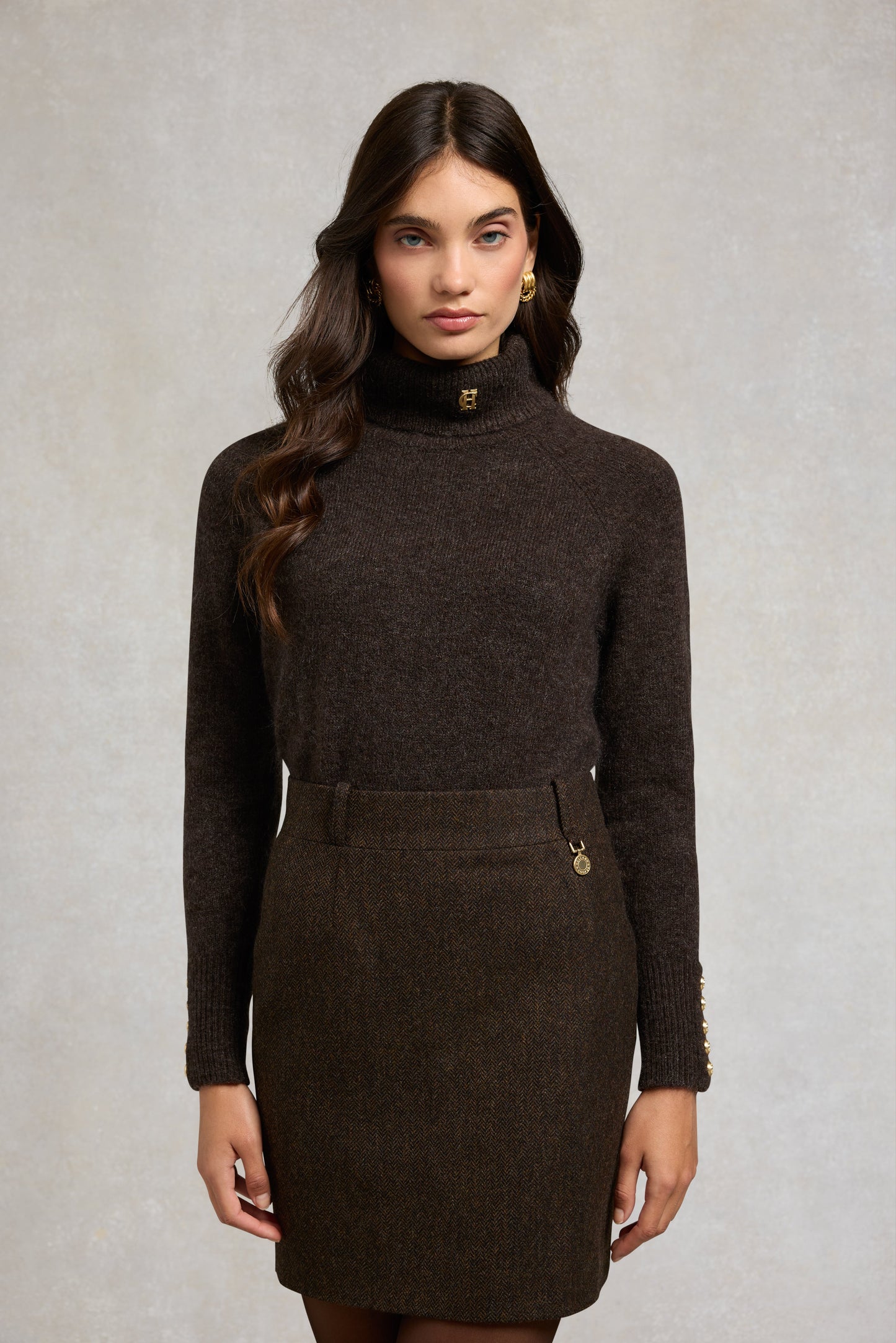 Regency Skirt (Chocolate Herringbone)