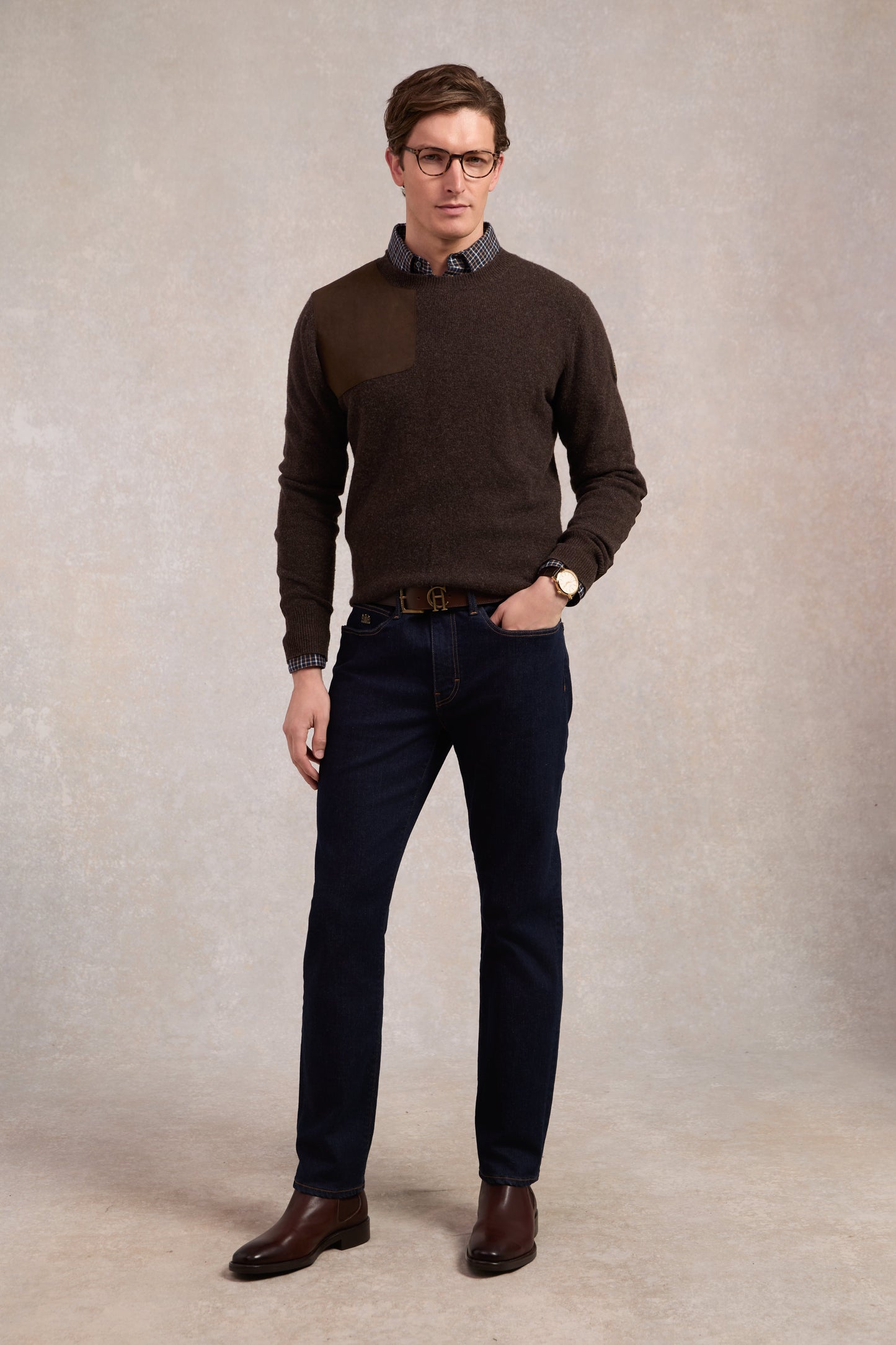 Country Crew Neck Knit (Chocolate)