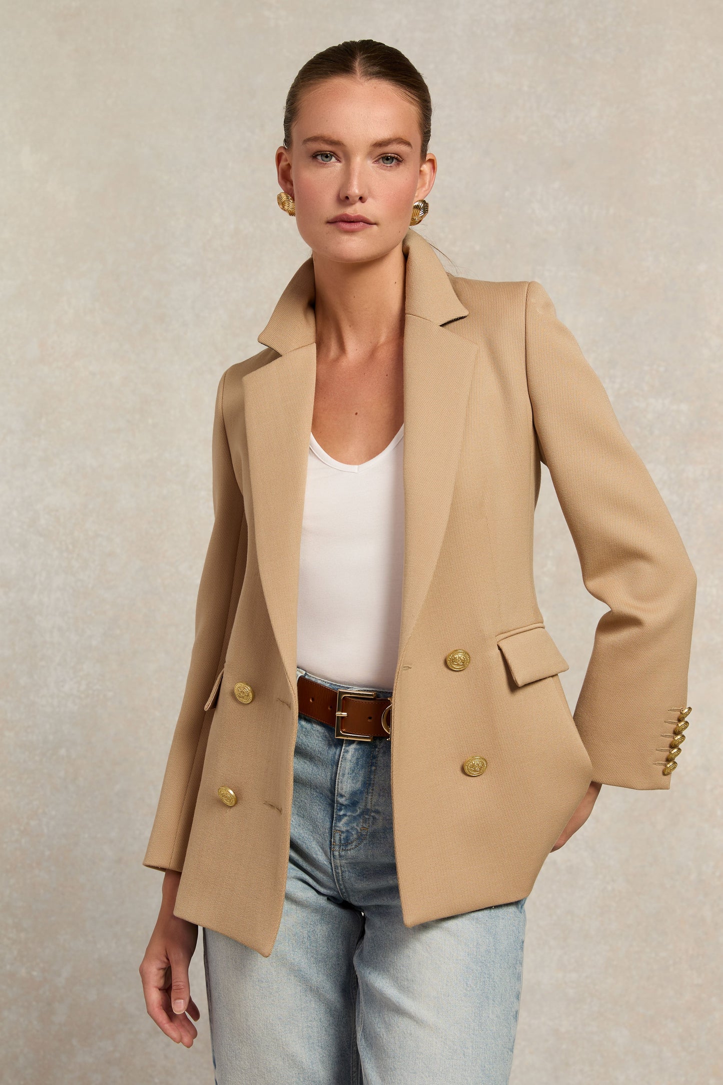 Double Breasted Blazer (Camel Twill)