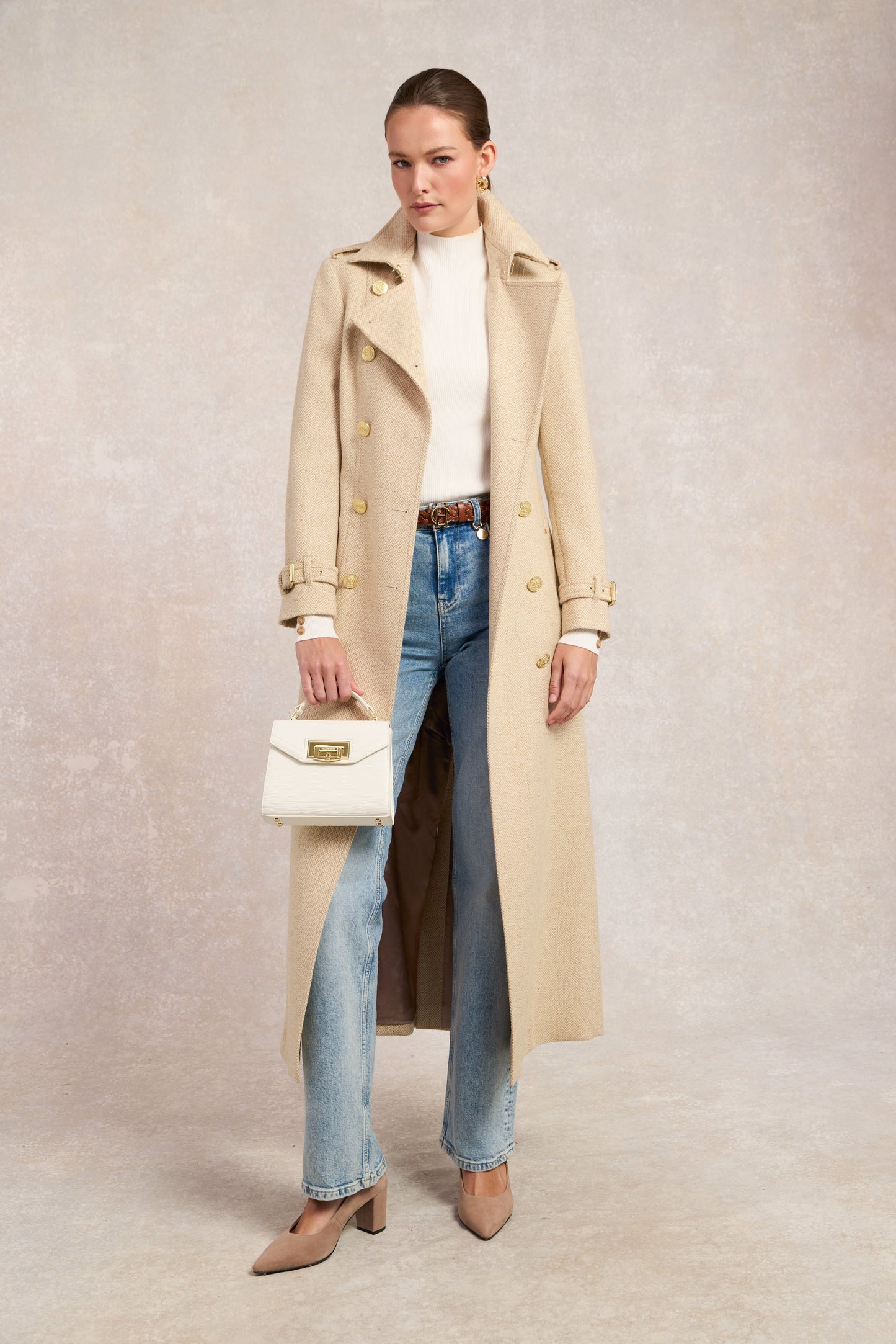 Full Length Marlborough Trench Coat (Biscuit)