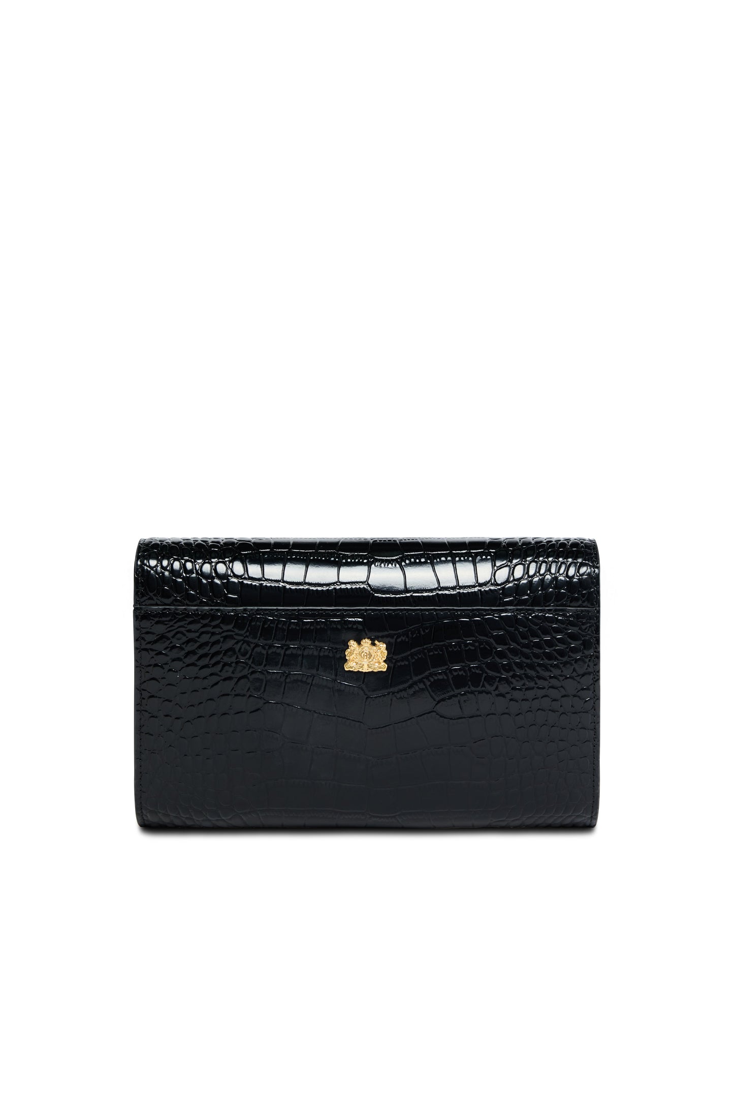 Abbot Clutch Bag (Black Croc)