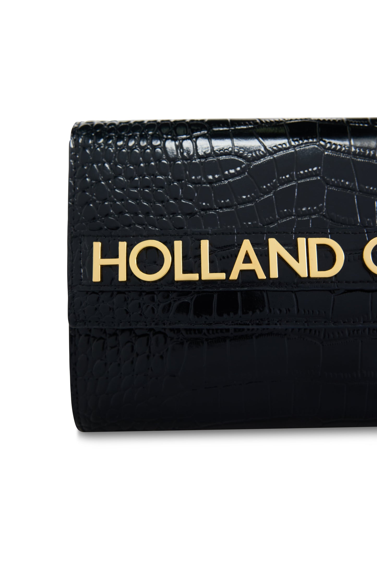 Abbot Clutch Bag (Black Croc)