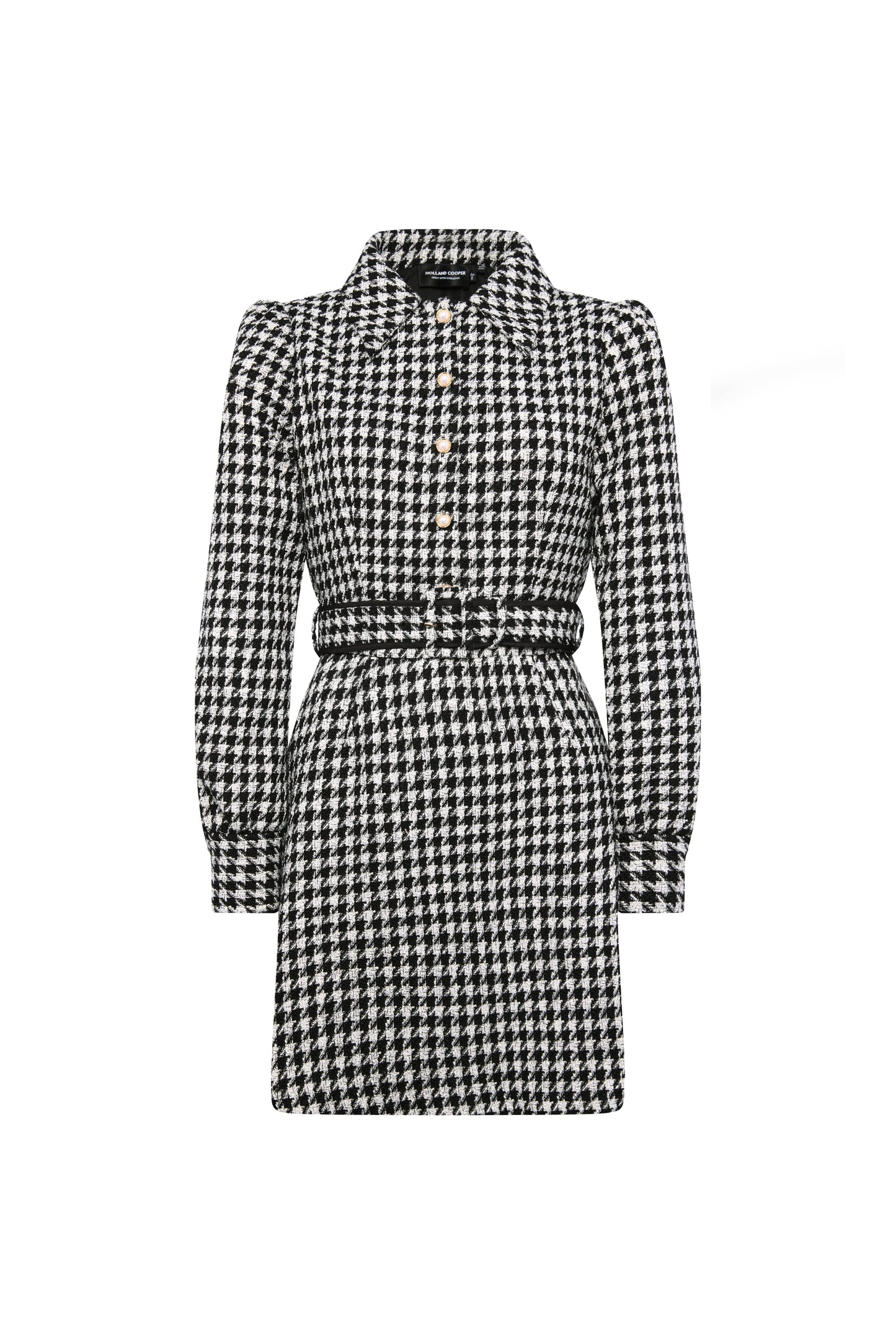 Alice Collared Mini Dress (Houndstooth)