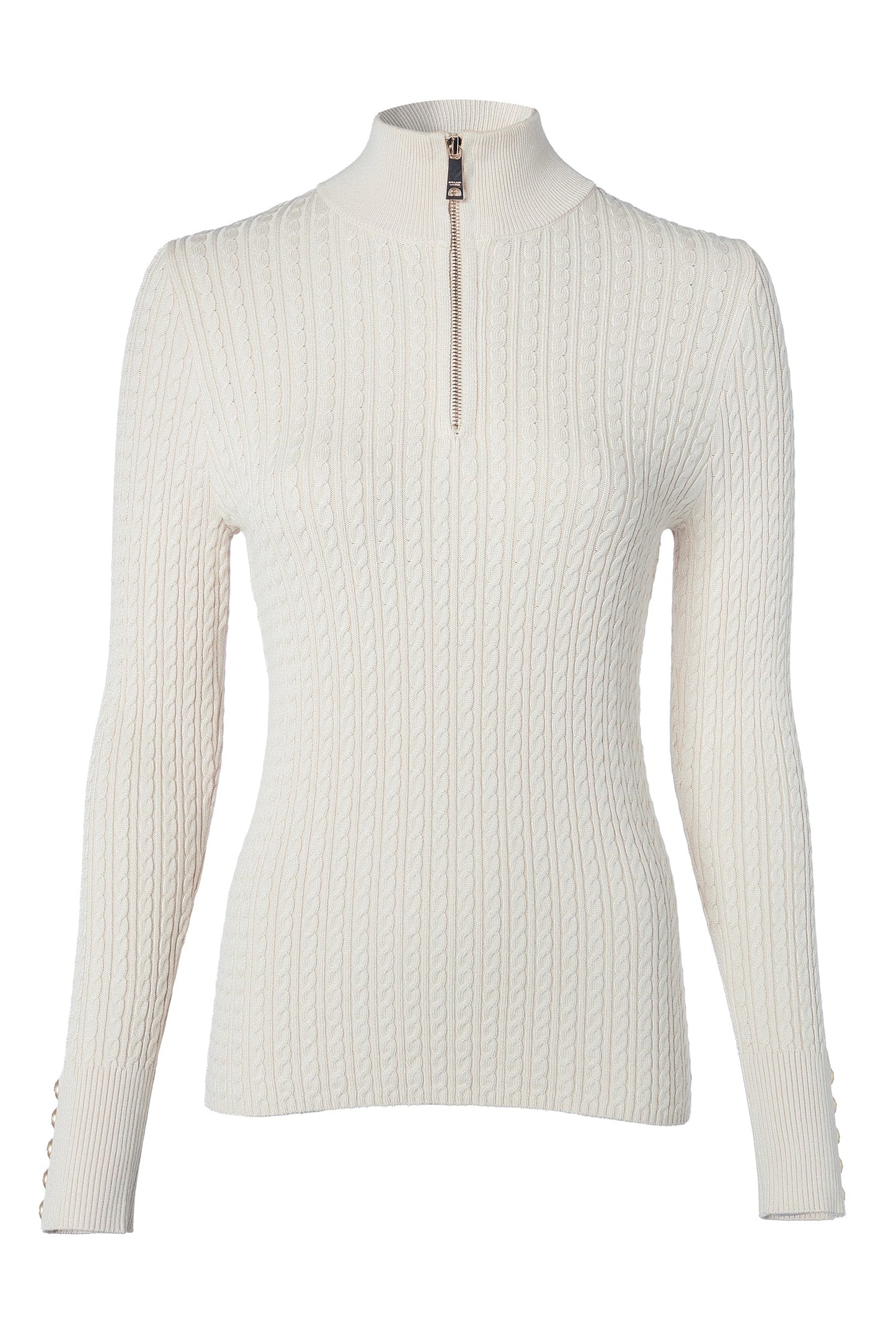 Ava Quarter Zip Knit (Almond)