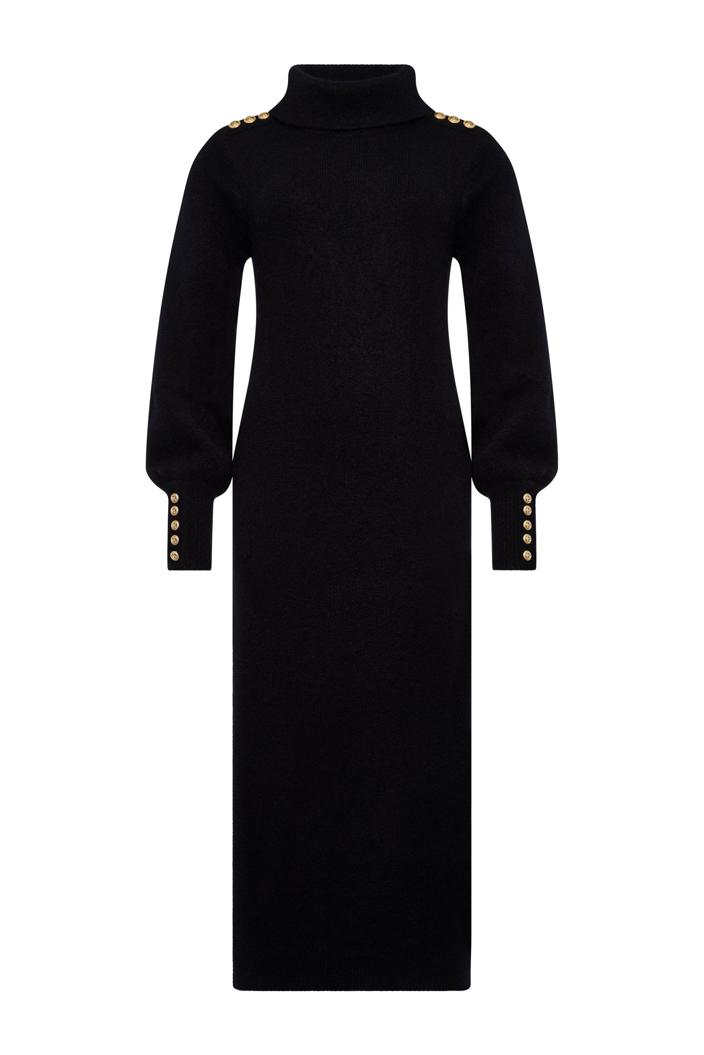 Berkeley Roll Neck Dress (Black)
