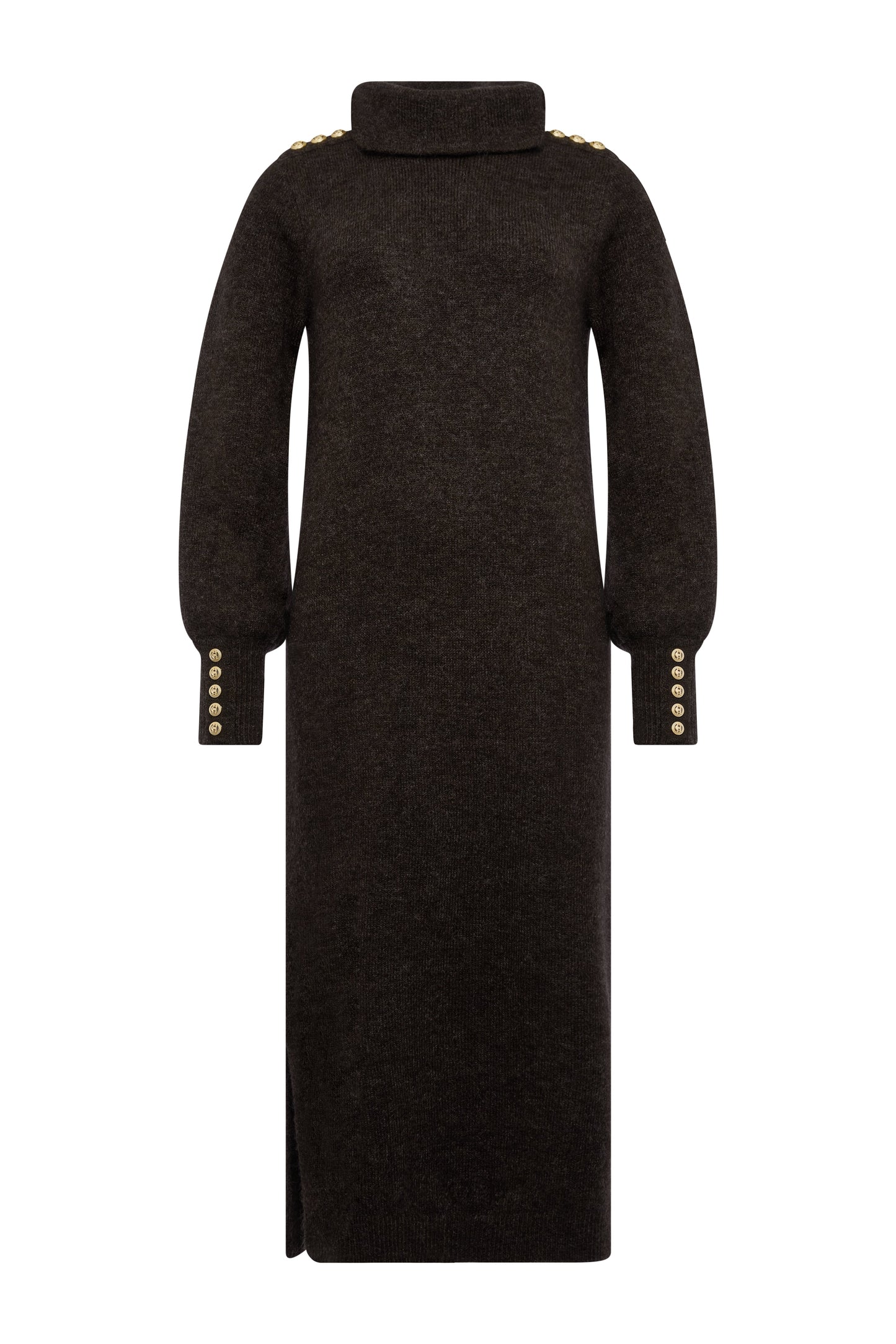 Berkeley Roll Neck Dress (Chocolate)