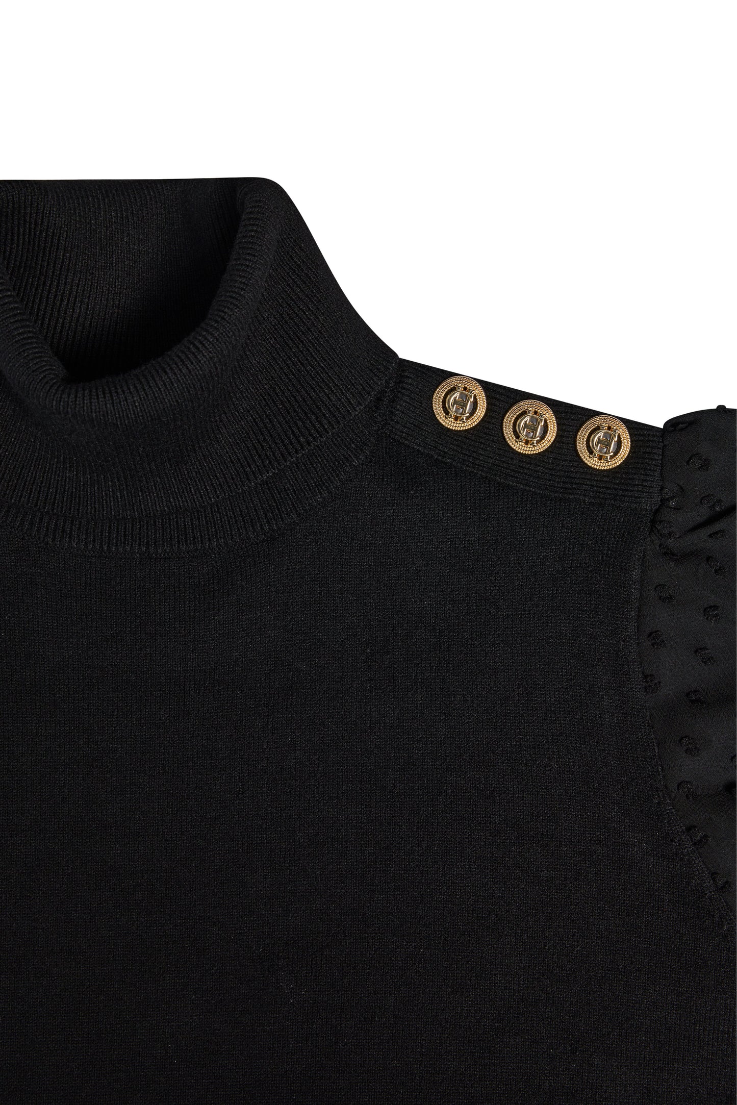 Bethany Roll Neck Mini Dress (Black)