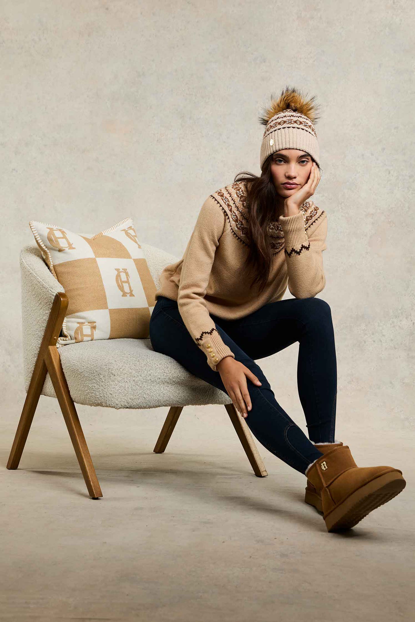 Shearling Platform Boot (Tan)