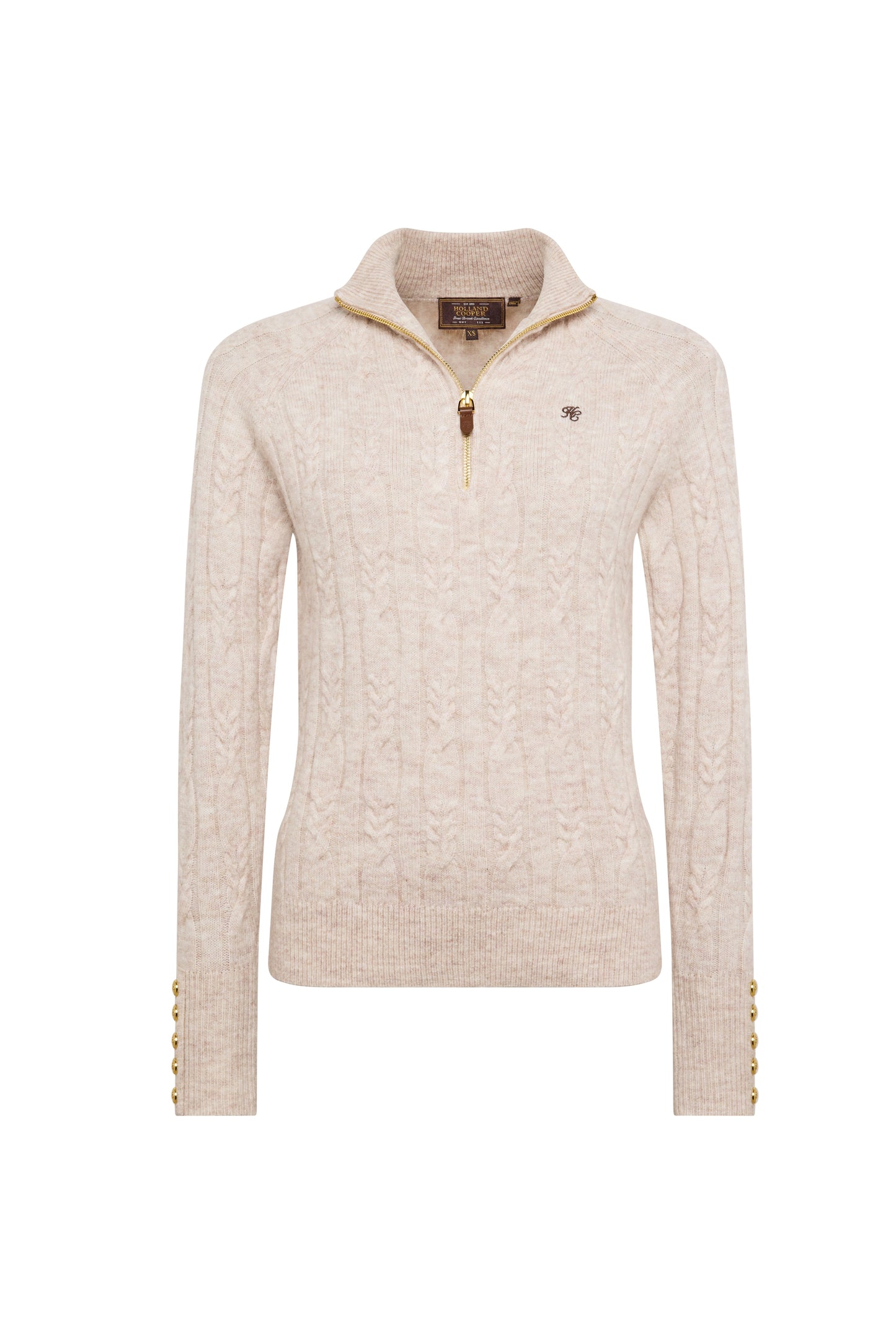 Bridget Quarter Zip Knit (Barley)