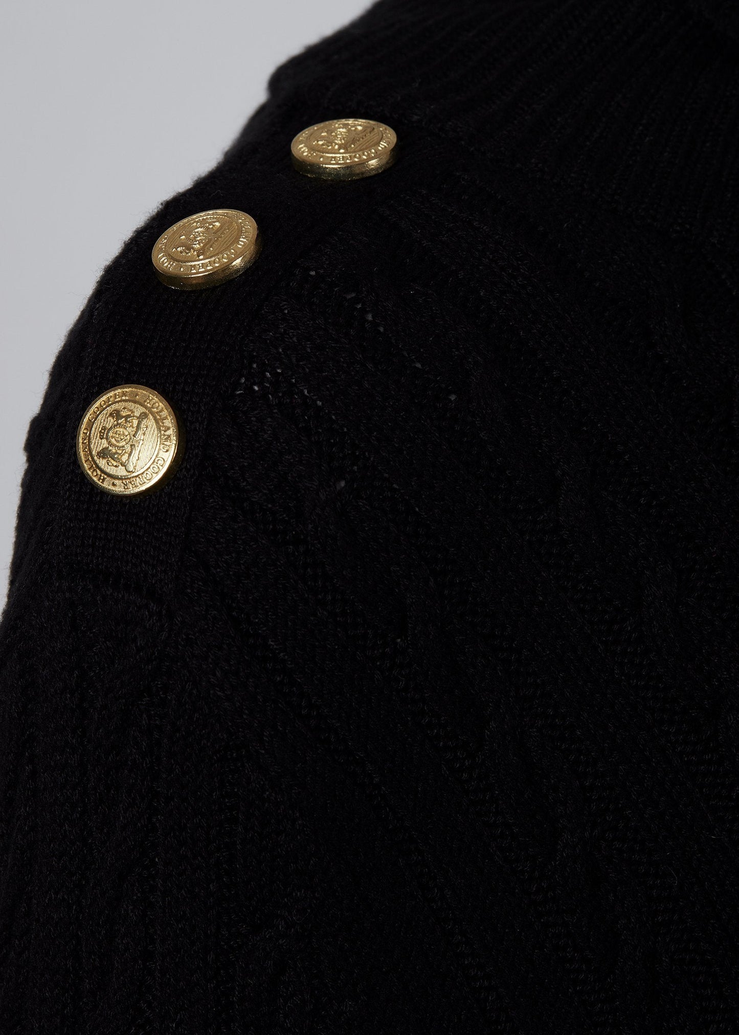 Seattle Roll Neck Cable Knit (Black)