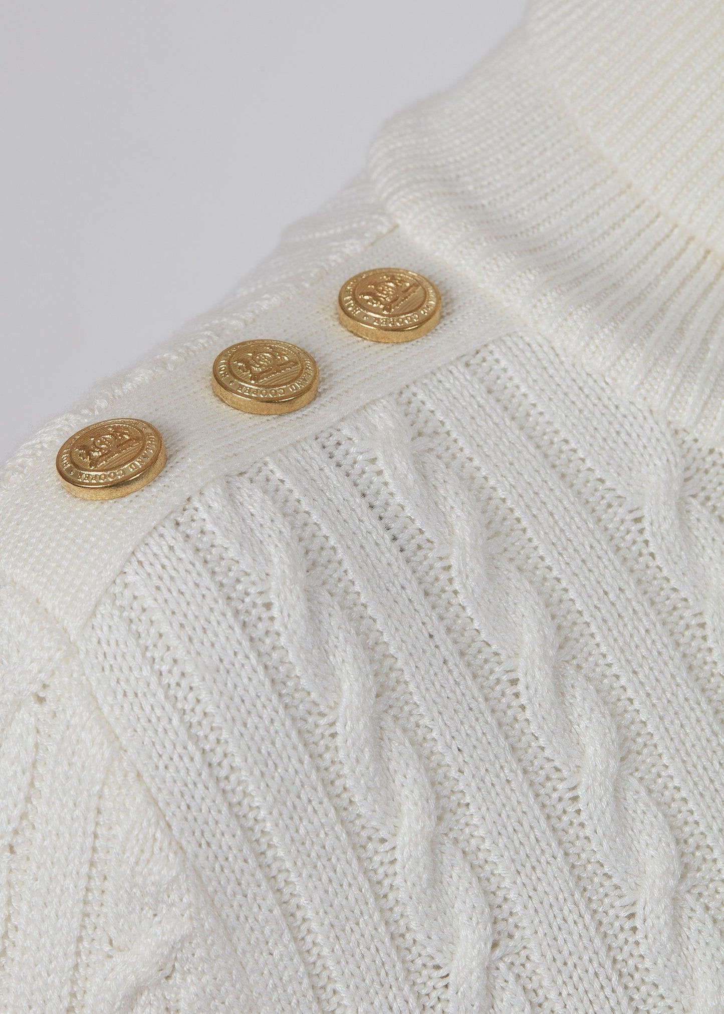 Seattle Roll Neck Cable Knit (Winter White)
