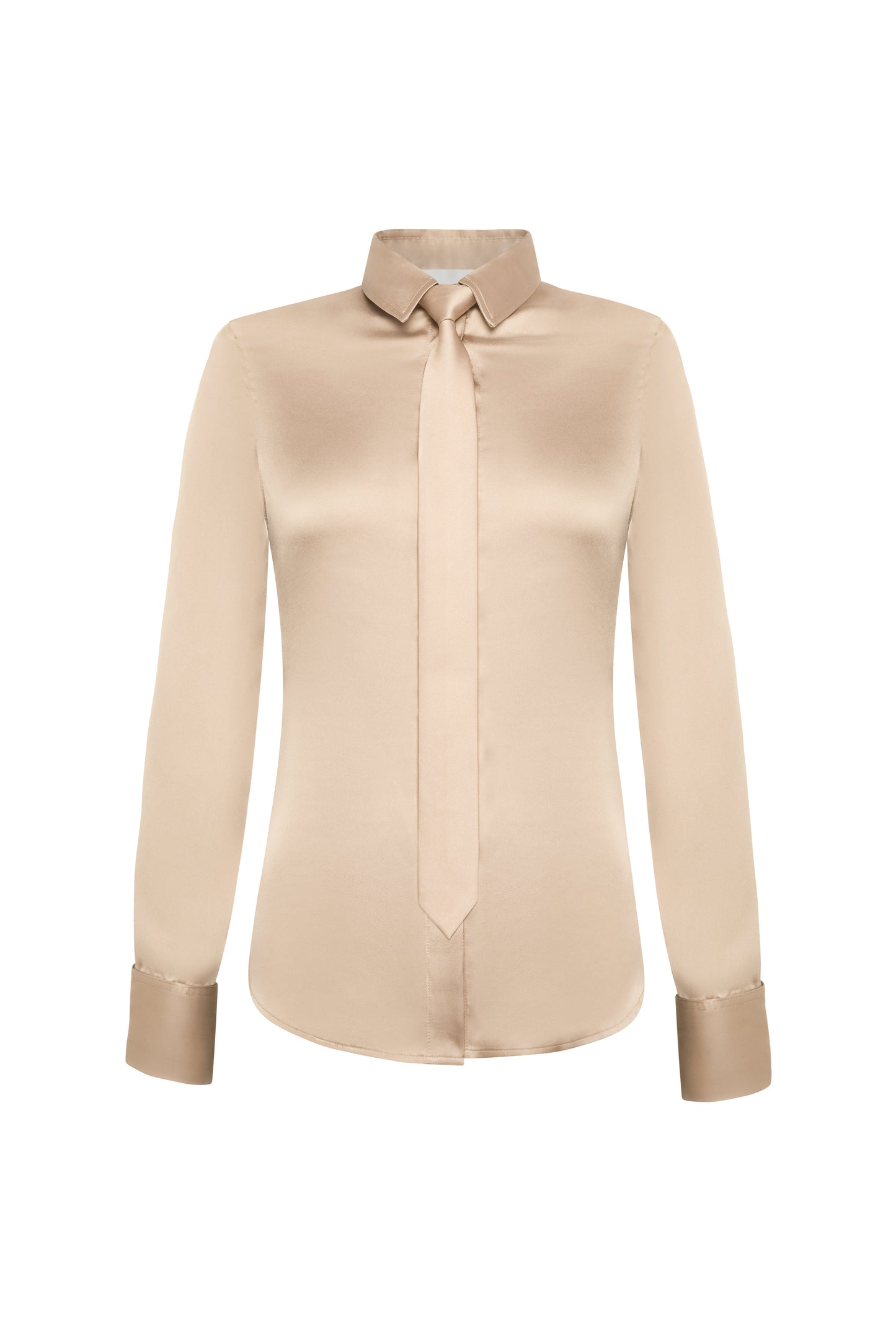Georgina Satin Shirt (Champagne)