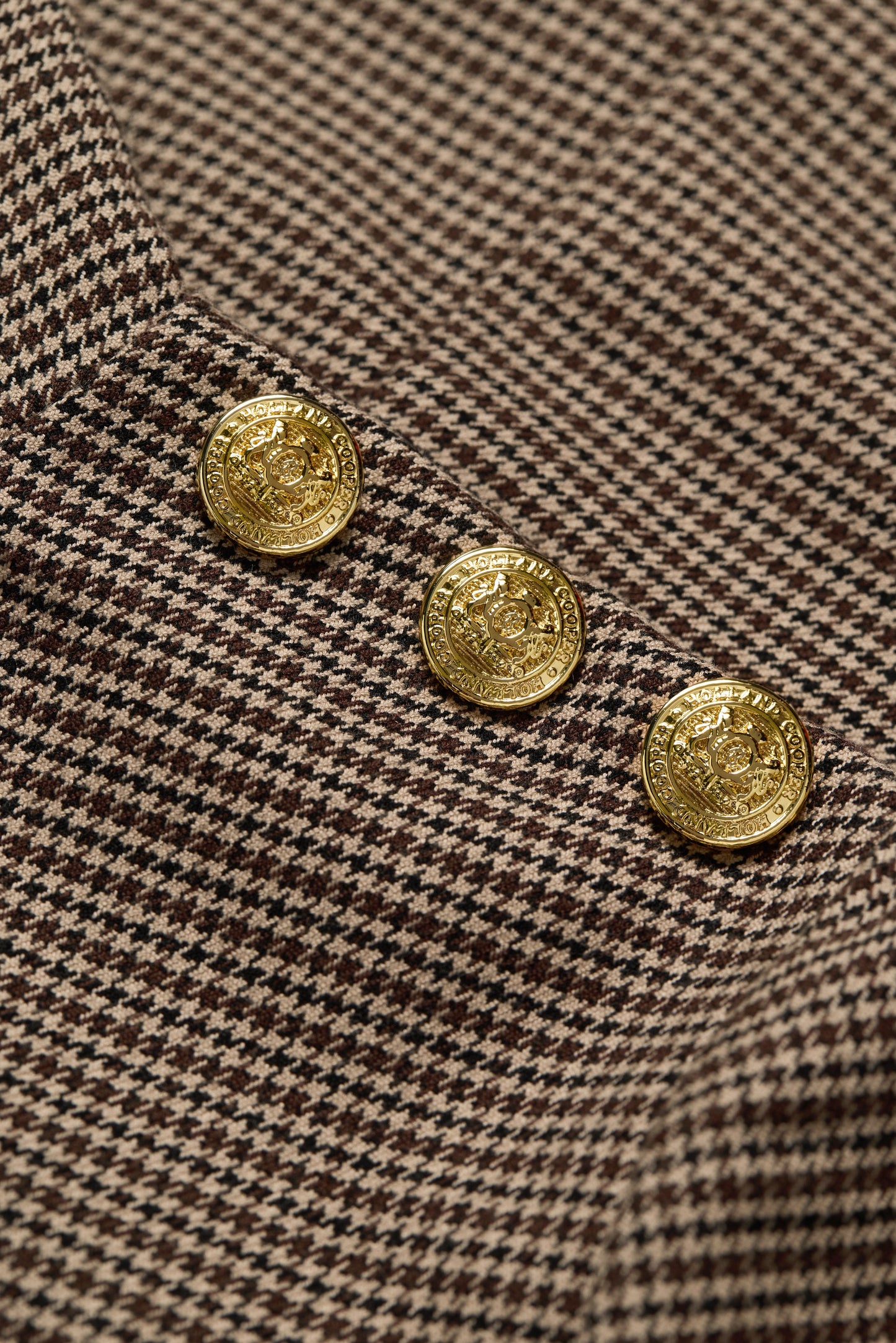 Cara Country Mini Dress (Mocha Houndstooth)