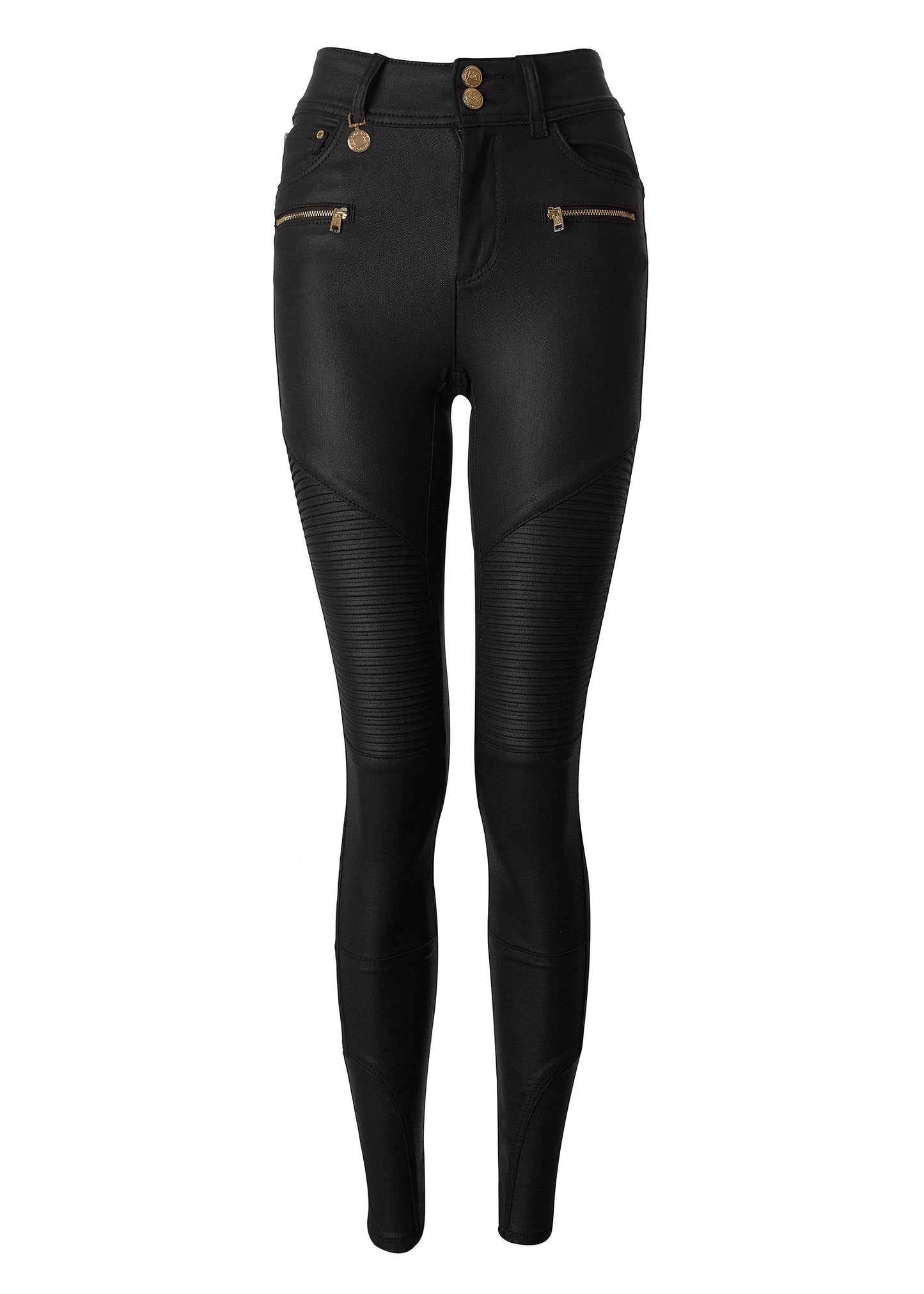 Coated Biker Jean (Black)