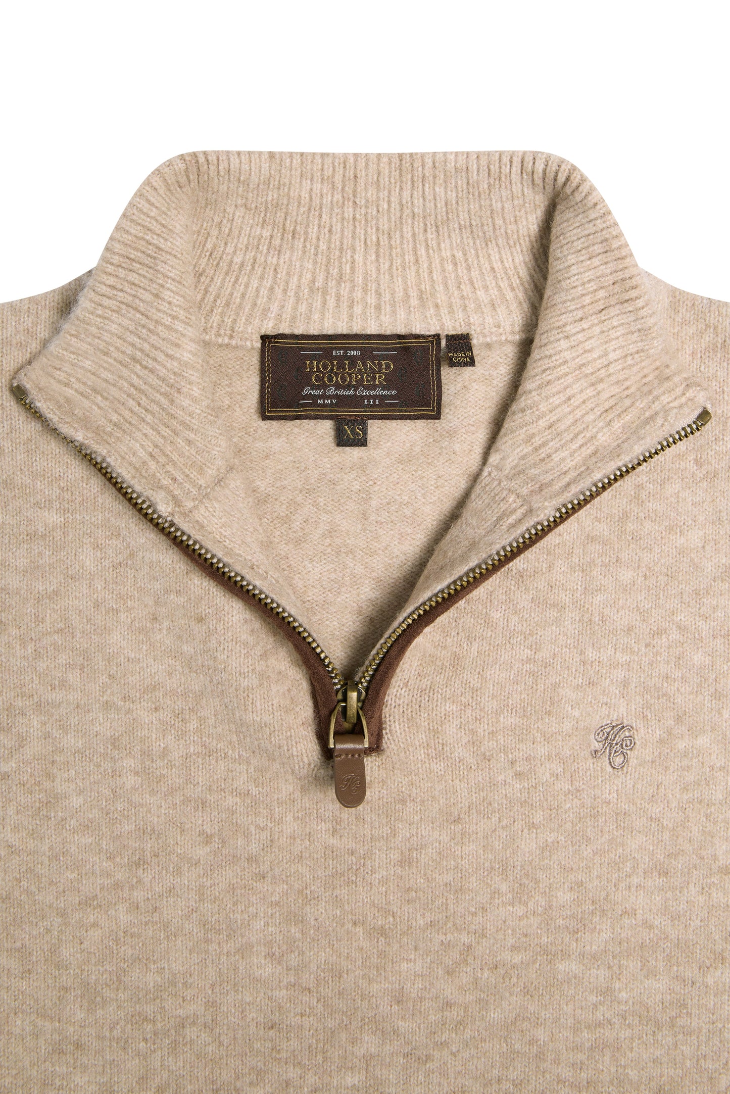 Country Quarter Zip Knit (Oatmeal)