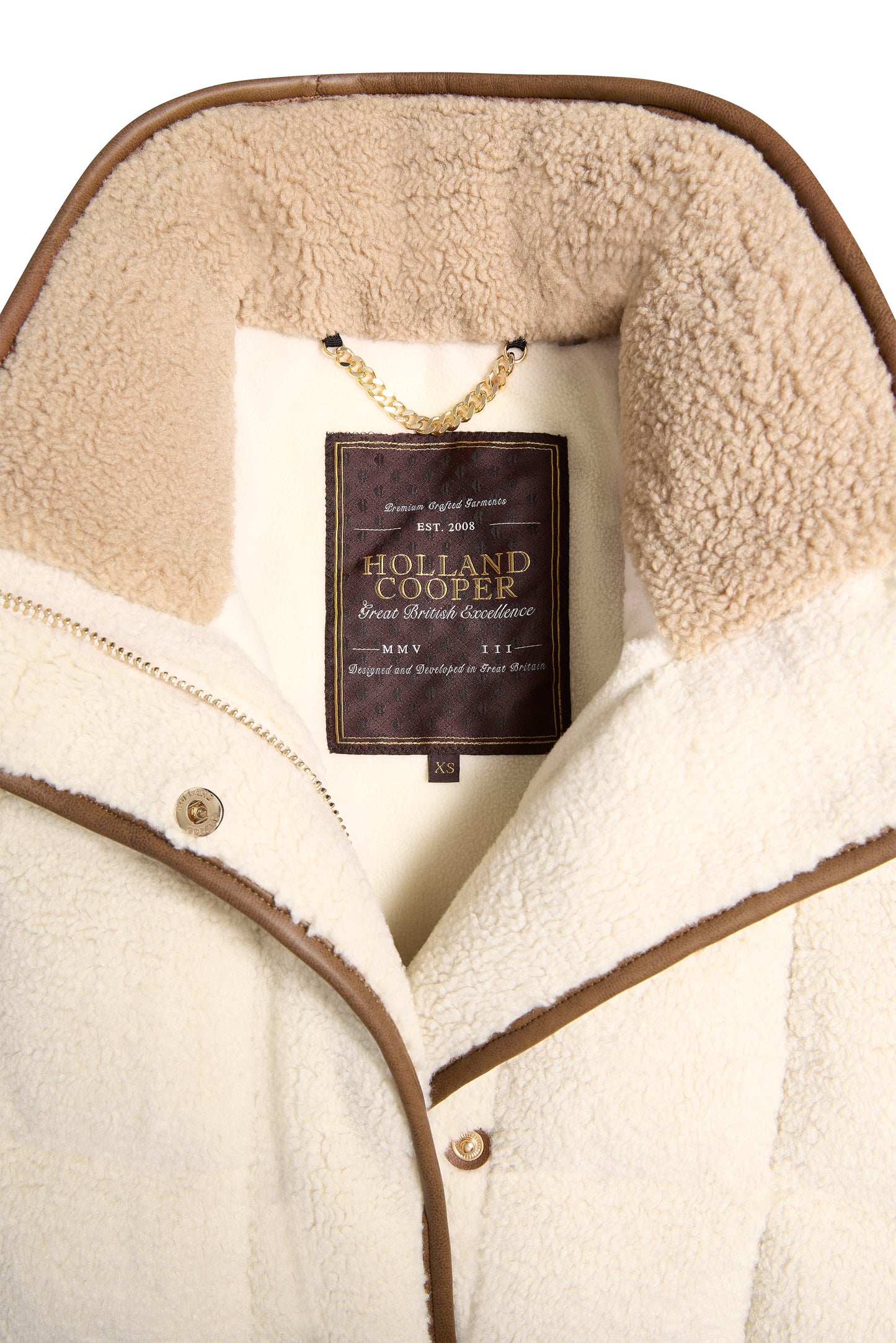 Crawford Longline Coat (Natural Borg)