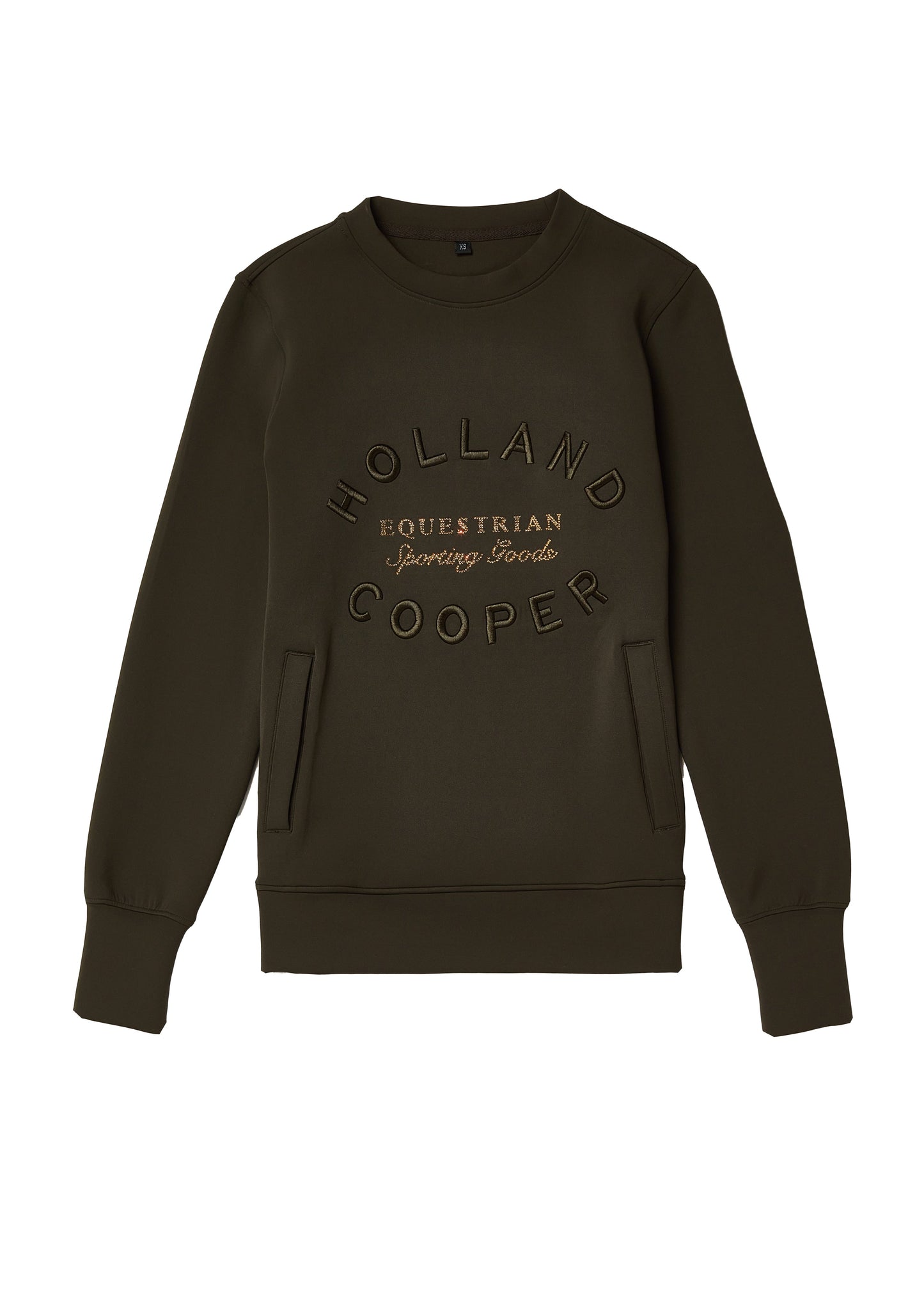 Crystal Crew Neck Sweat (Dark Olive)