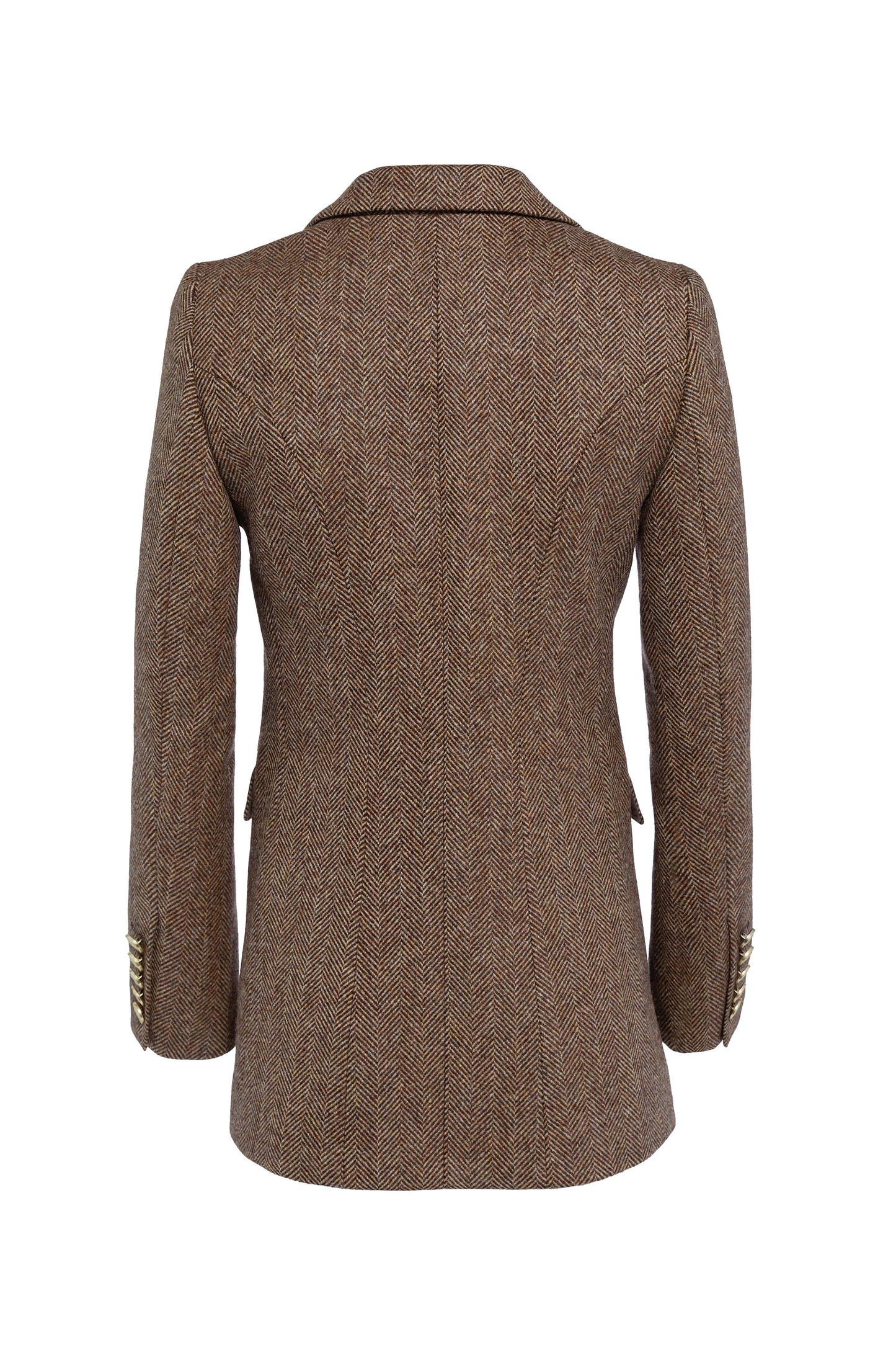 Double Breasted Blazer (Large Scale Brown Herringbone)