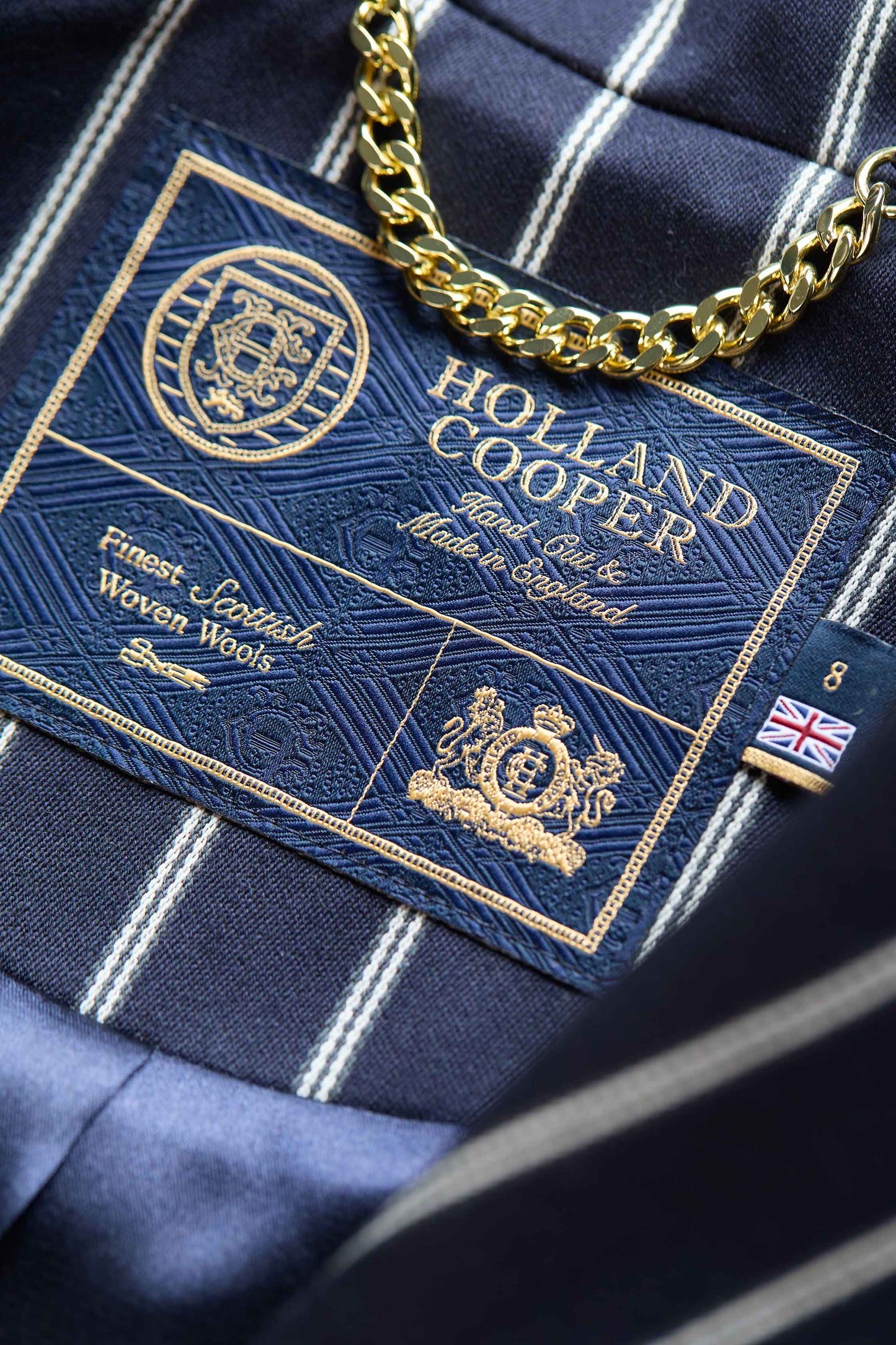 Double Breasted Blazer (Ink Navy Wide Stripe)