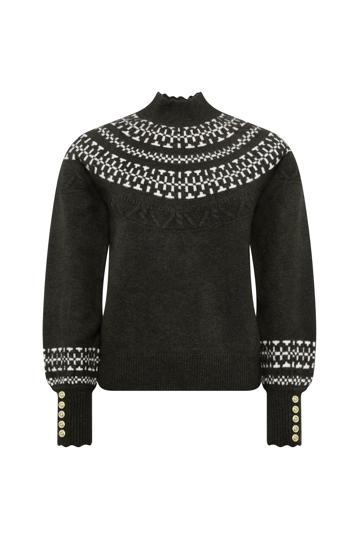 Elodie Roll Neck Knit (Forest Green)