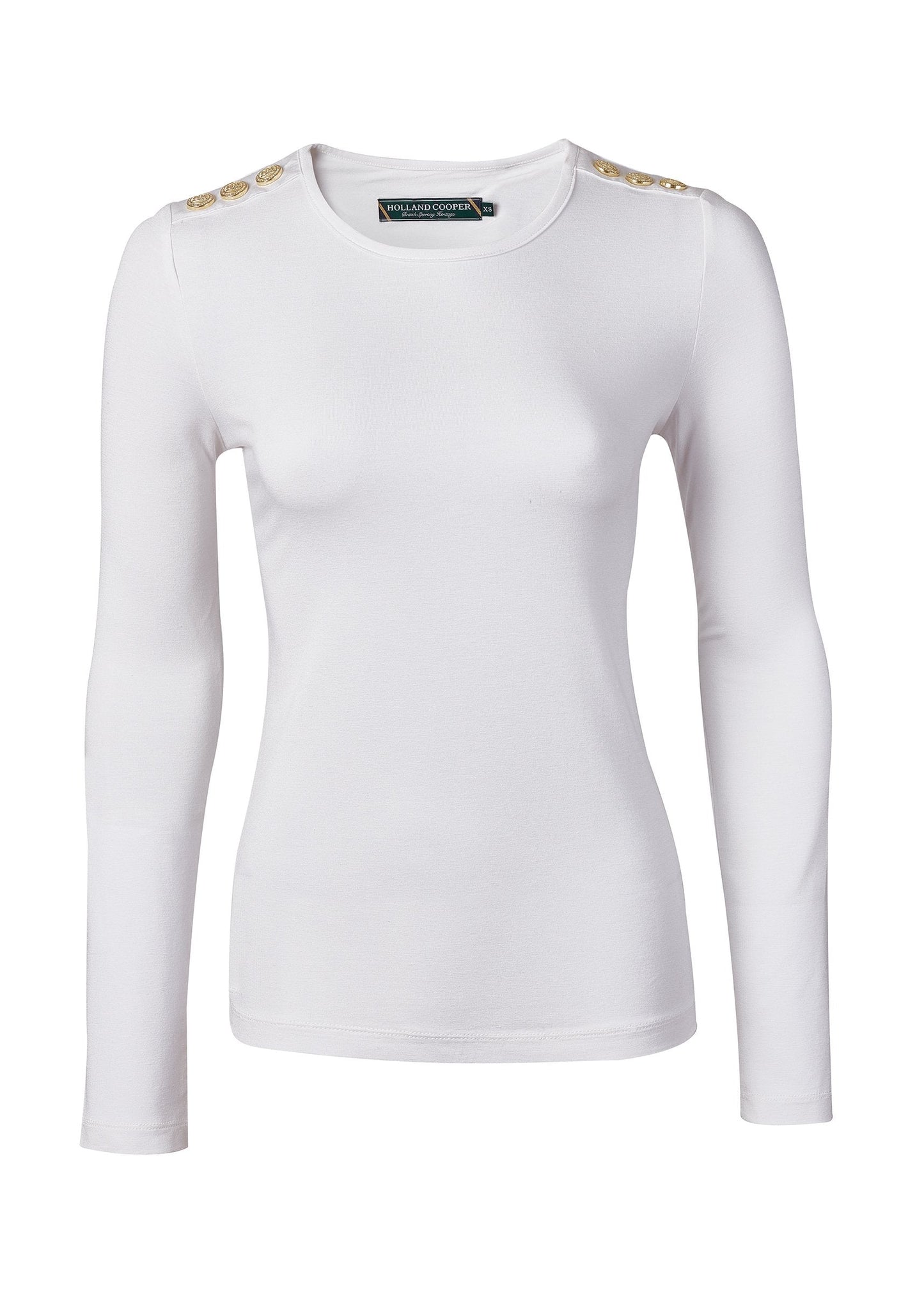 Long Sleeve Crew Neck Tee (White)