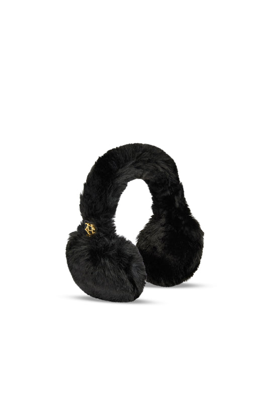 Faux Fur Ear Muffs (Black)