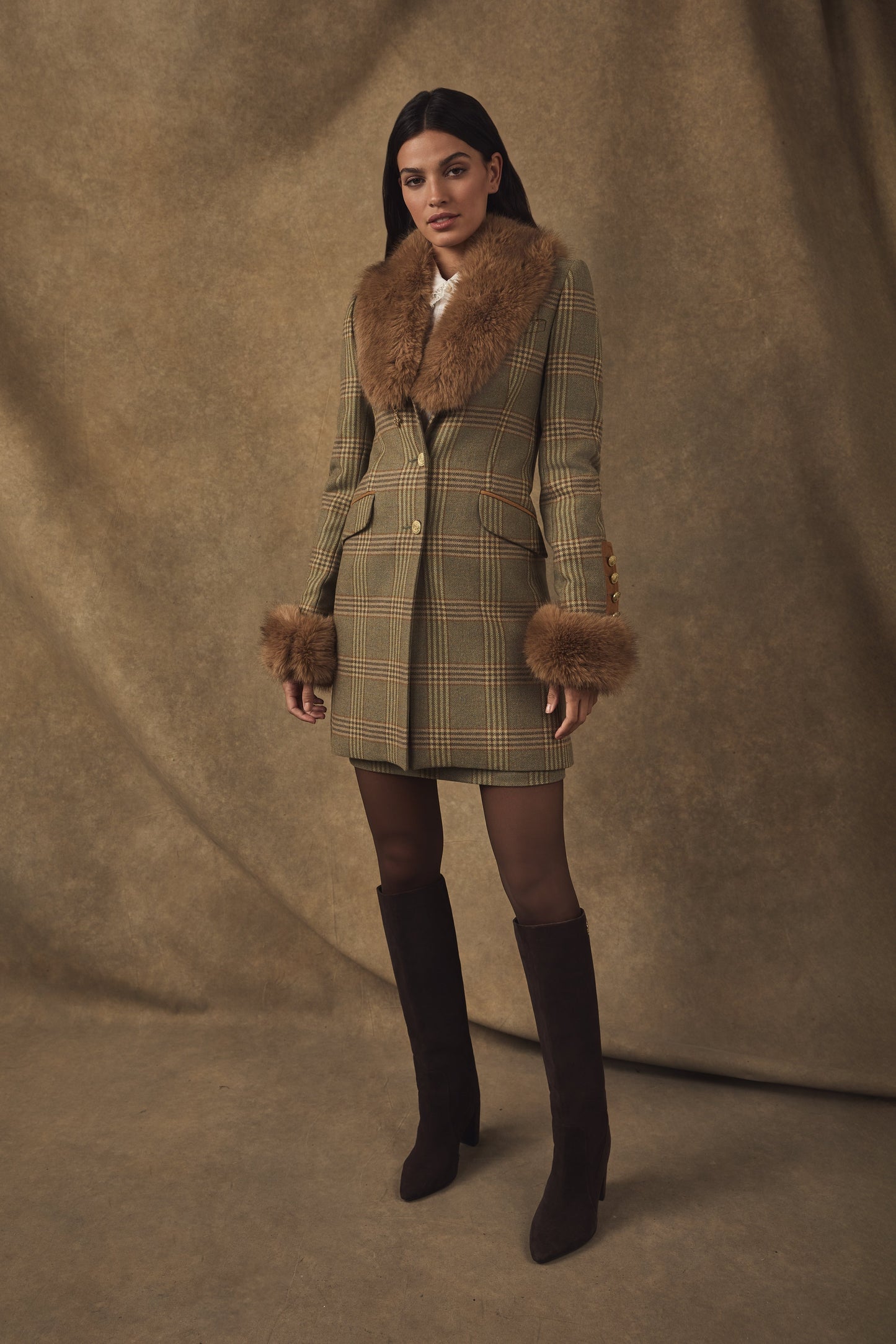 Faux Fur Shawl (Caramel)