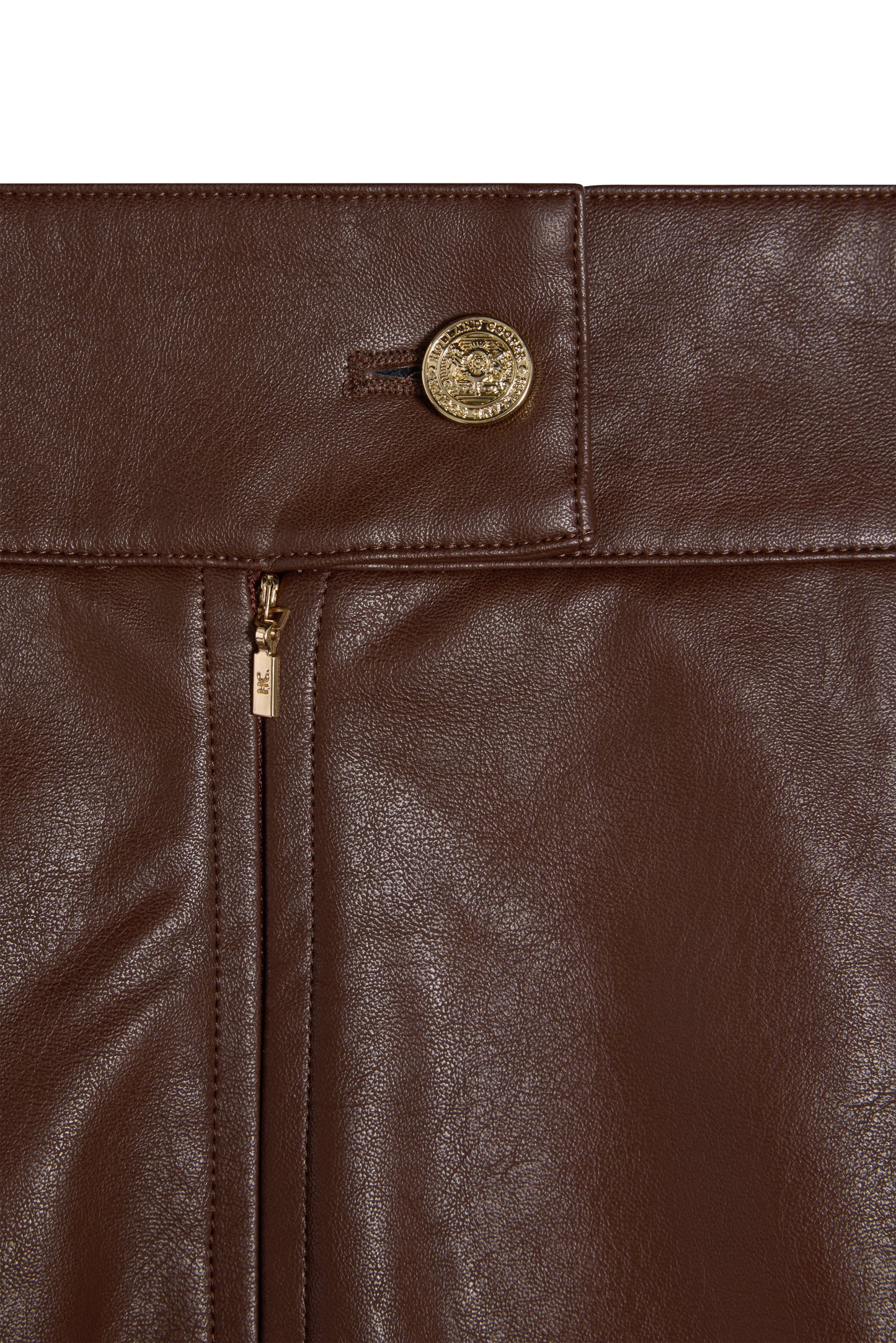 Faux Leather Mayfair Skirt (Espresso)