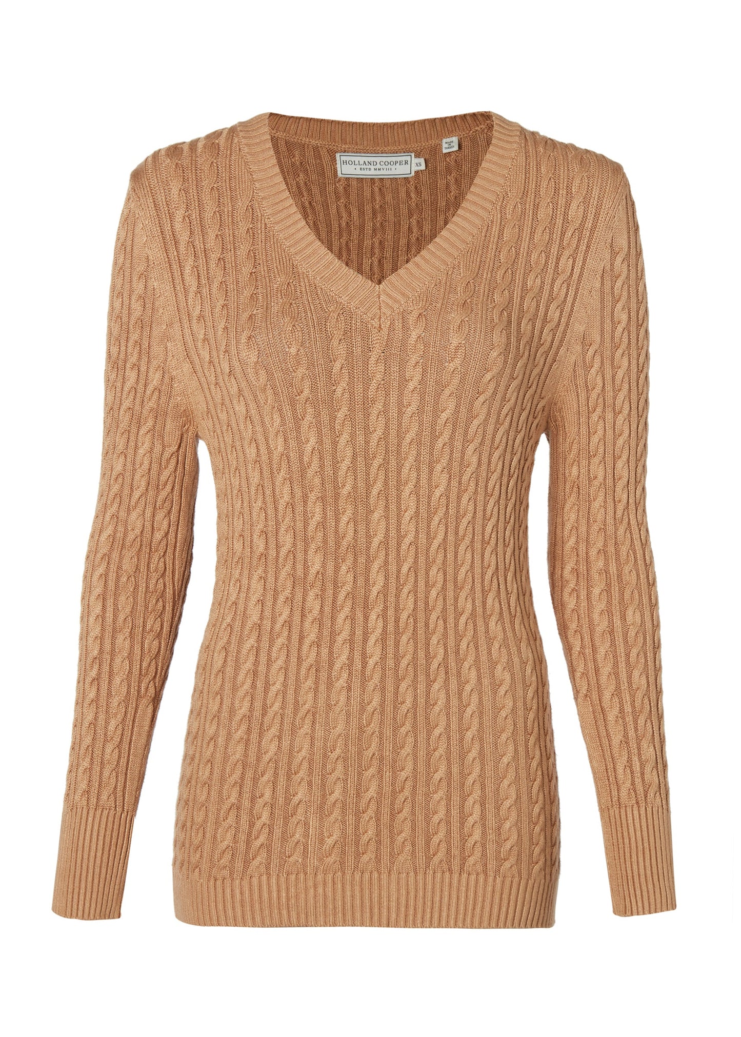 Seattle V-Neck Knit (Dark Camel)