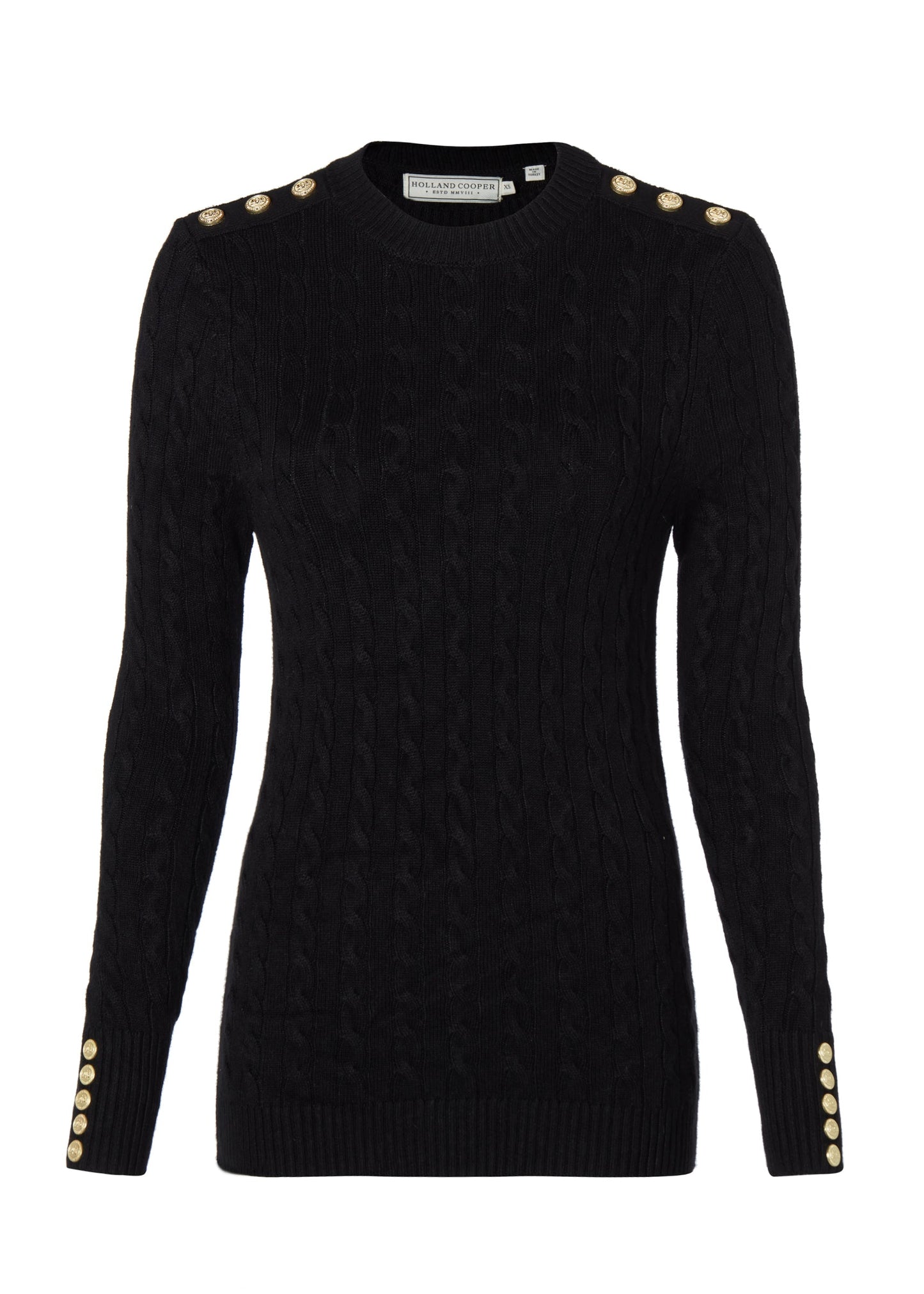 Seattle Cable Crew Knit (Black)