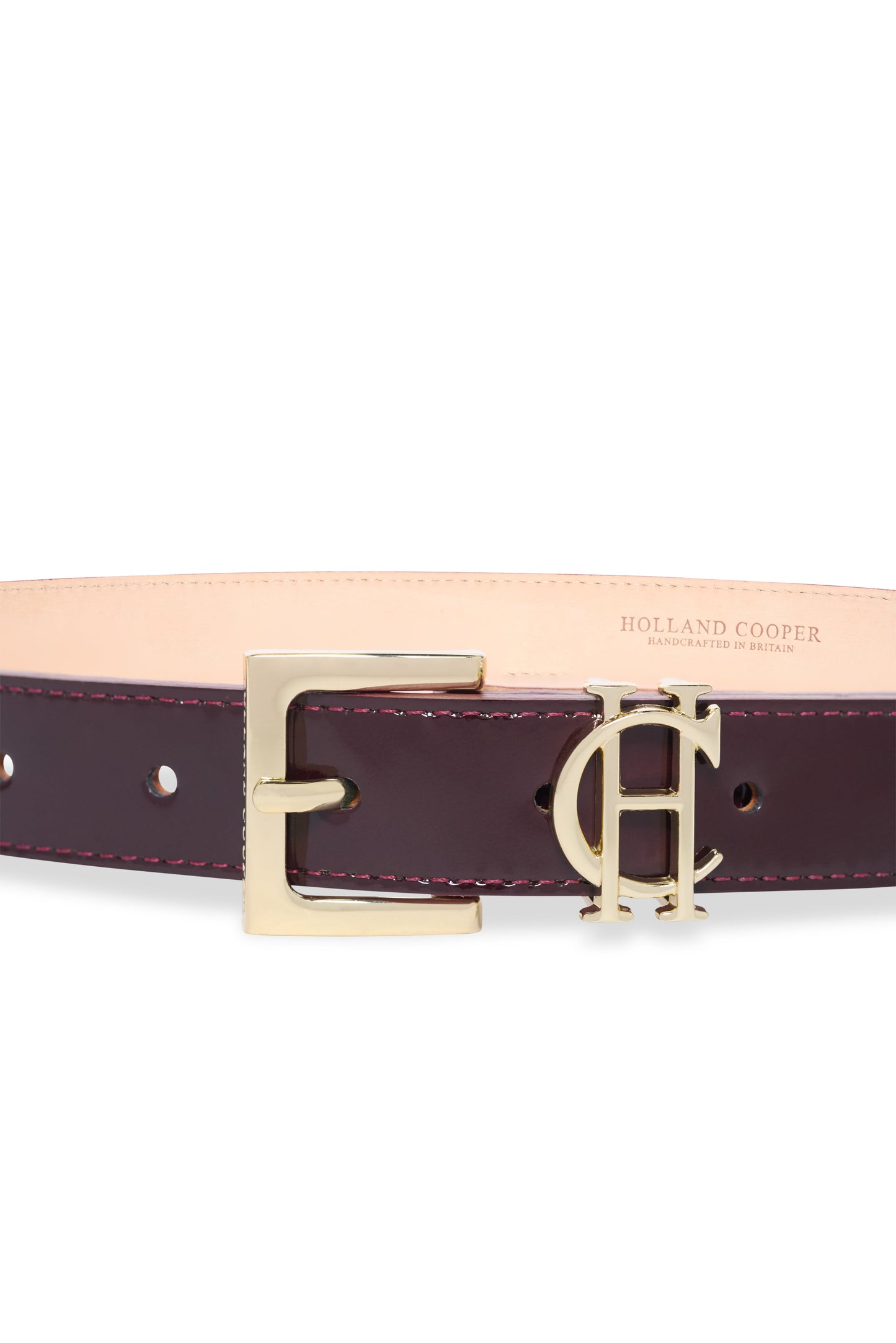 HC Slim Logo Belt (Oxblood Patent)
