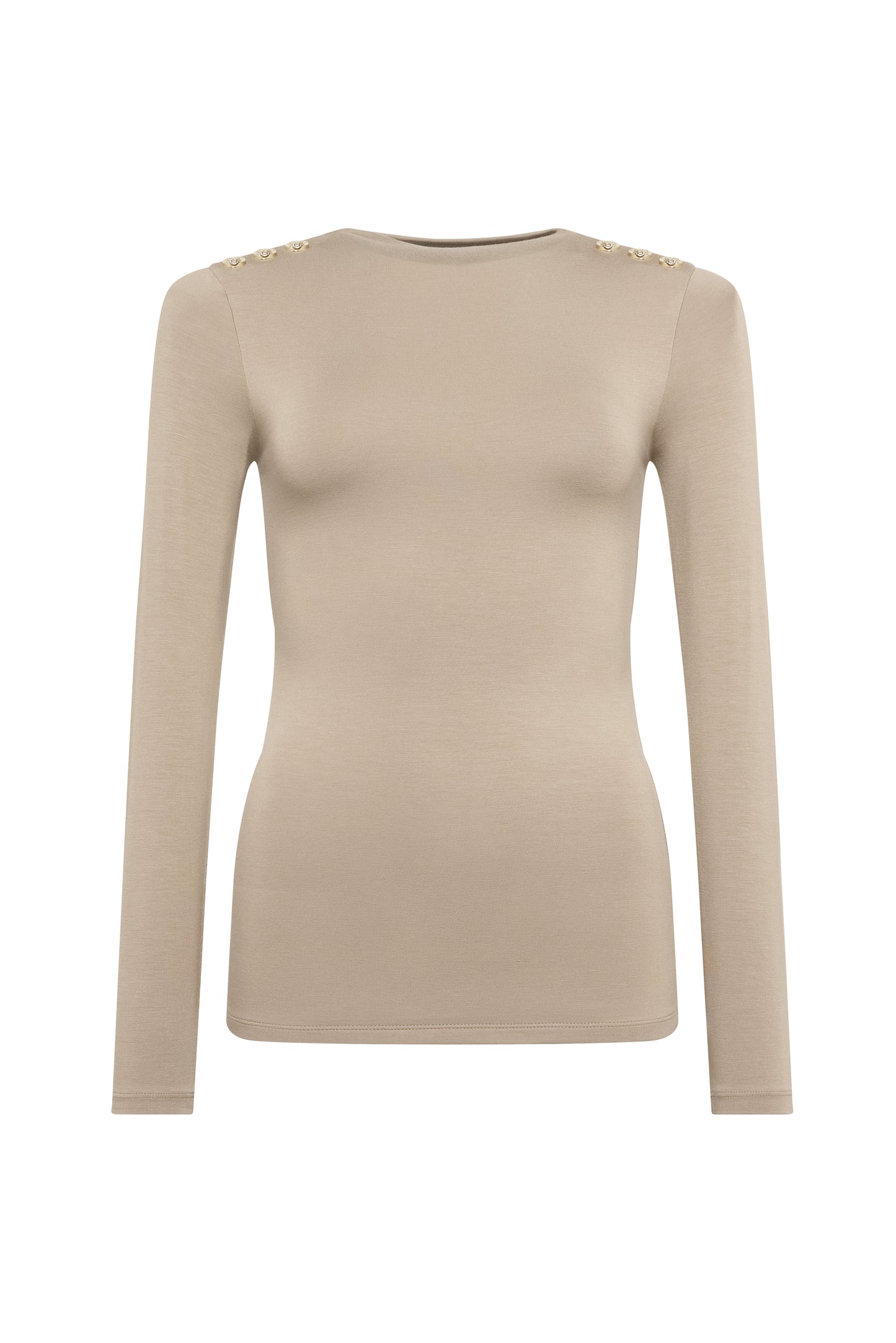 Harper Long Sleeve Top (Taupe)