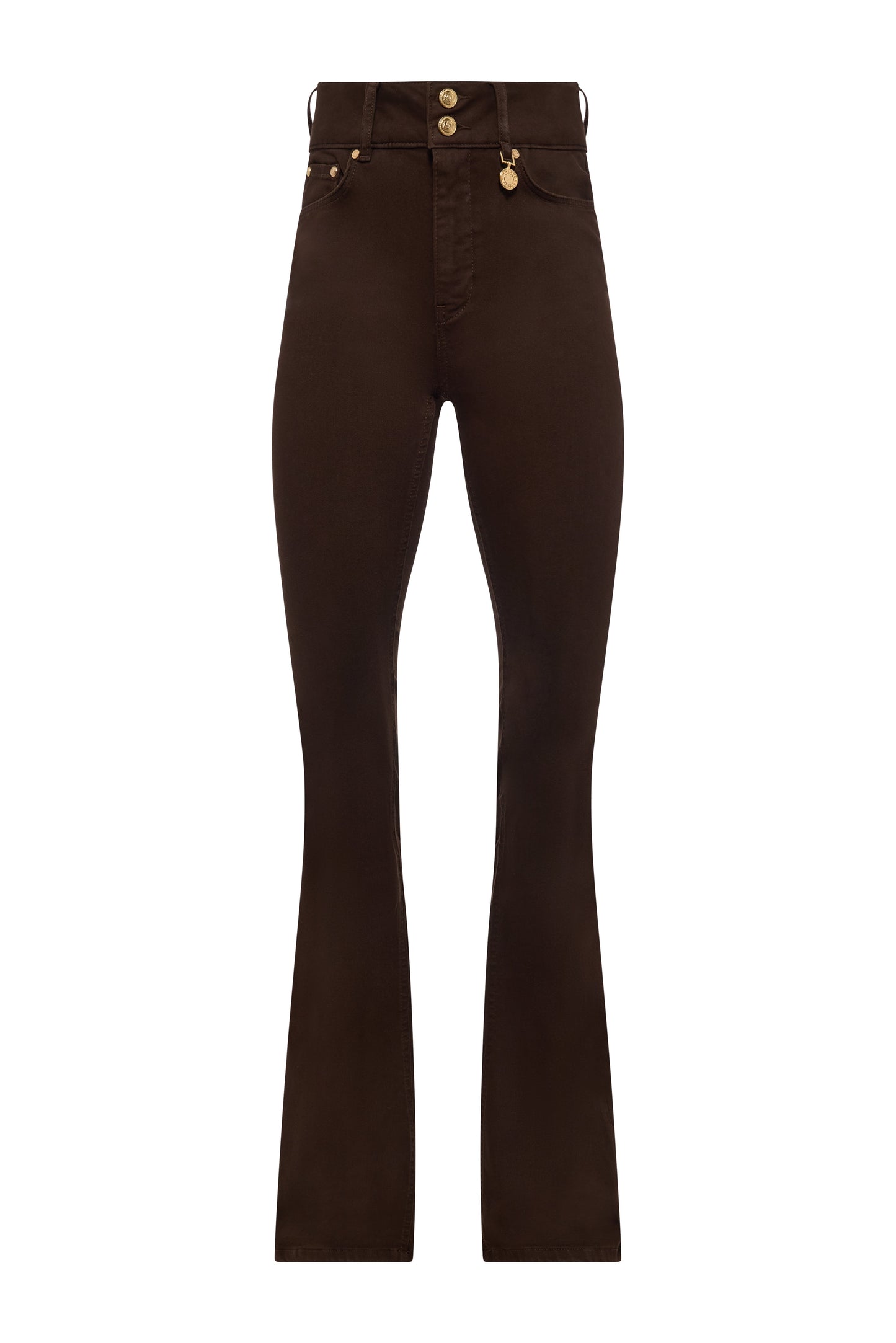 High Rise Flared Jean (Chocolate)