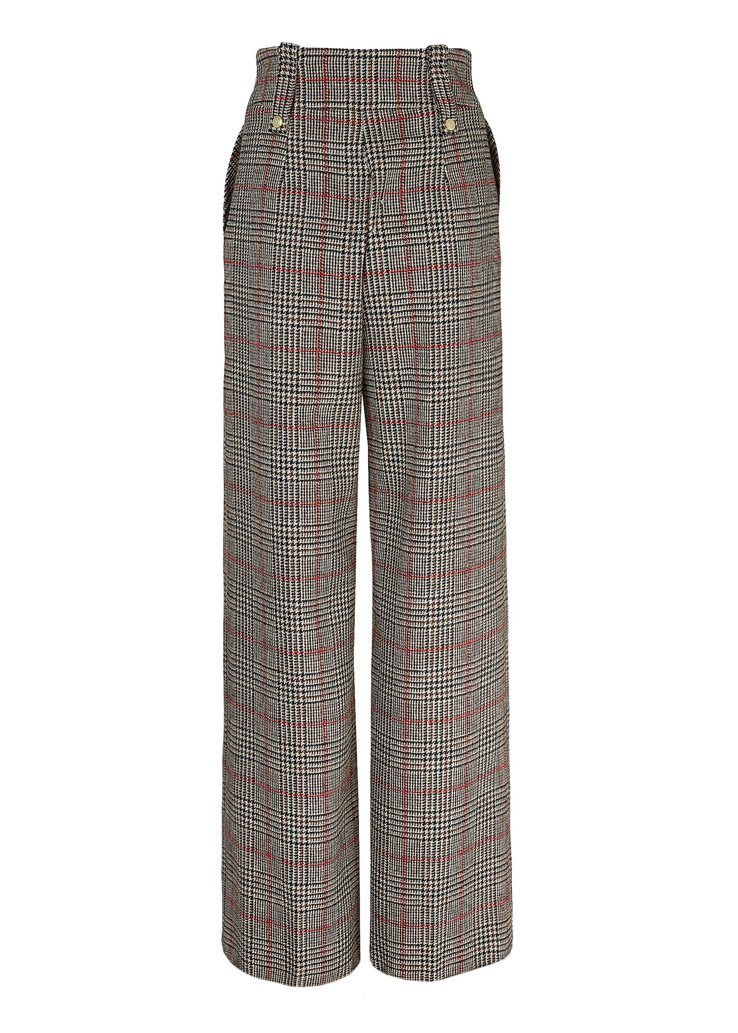 High Waisted Straight Trouser (Orange Windsor)