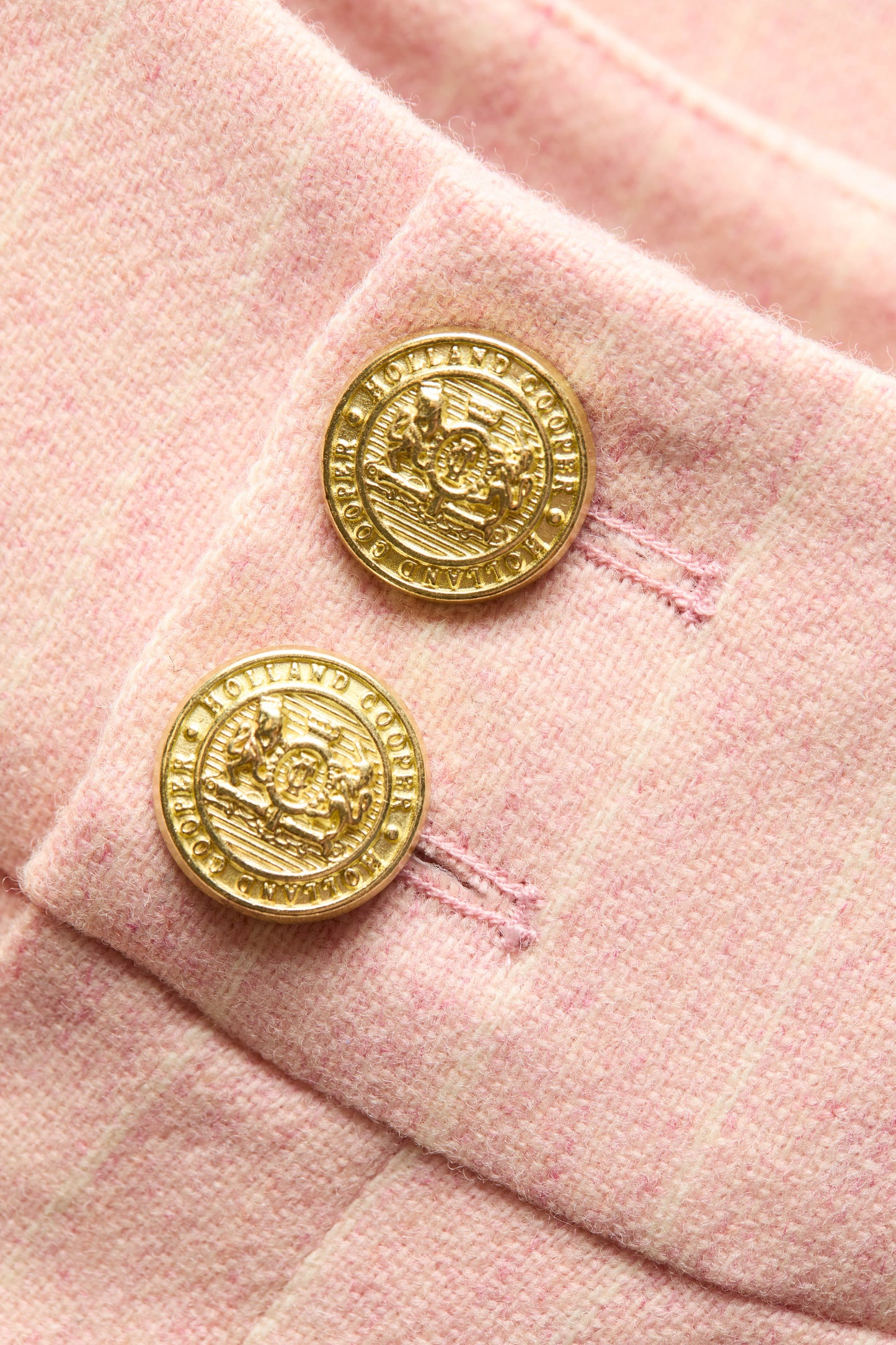 High Waisted Straight Trouser (Pink Chalk Pinstripe)