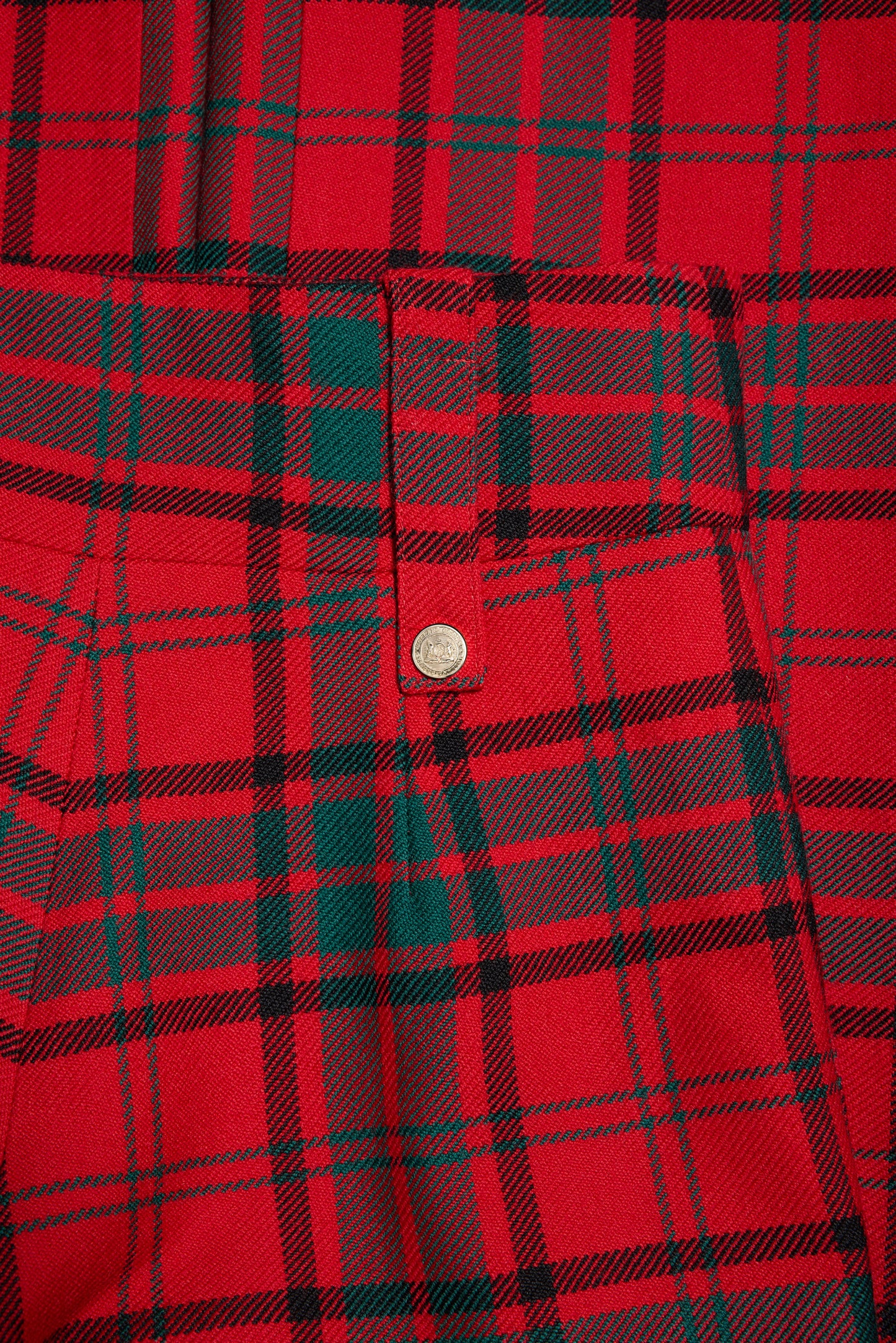 High Waisted Wide Leg Trouser (Red Tartan)