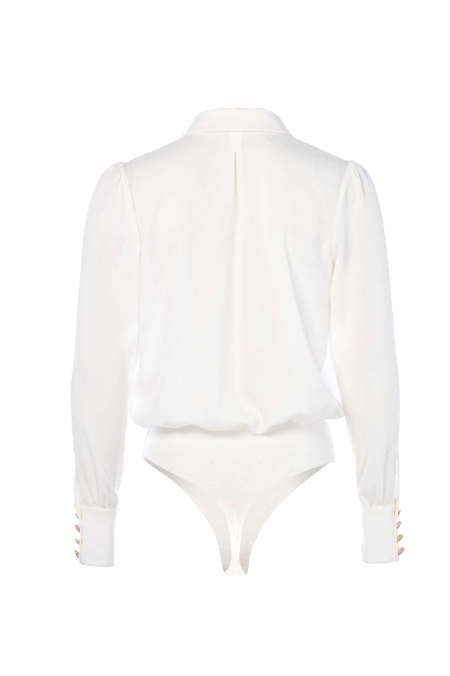 Cupro Shirt Bodysuit (White)