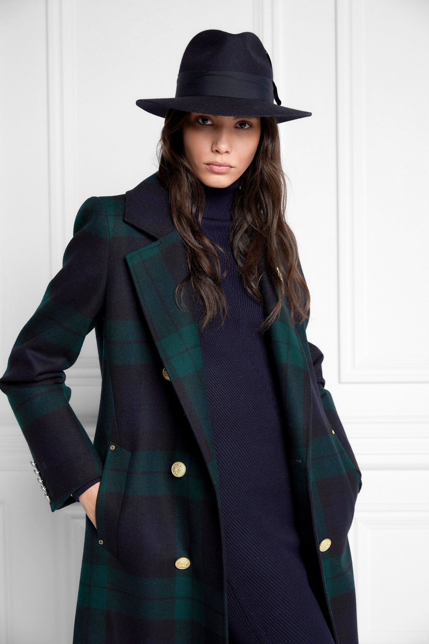 Trilby Hat Spot Feather (Ink Navy)