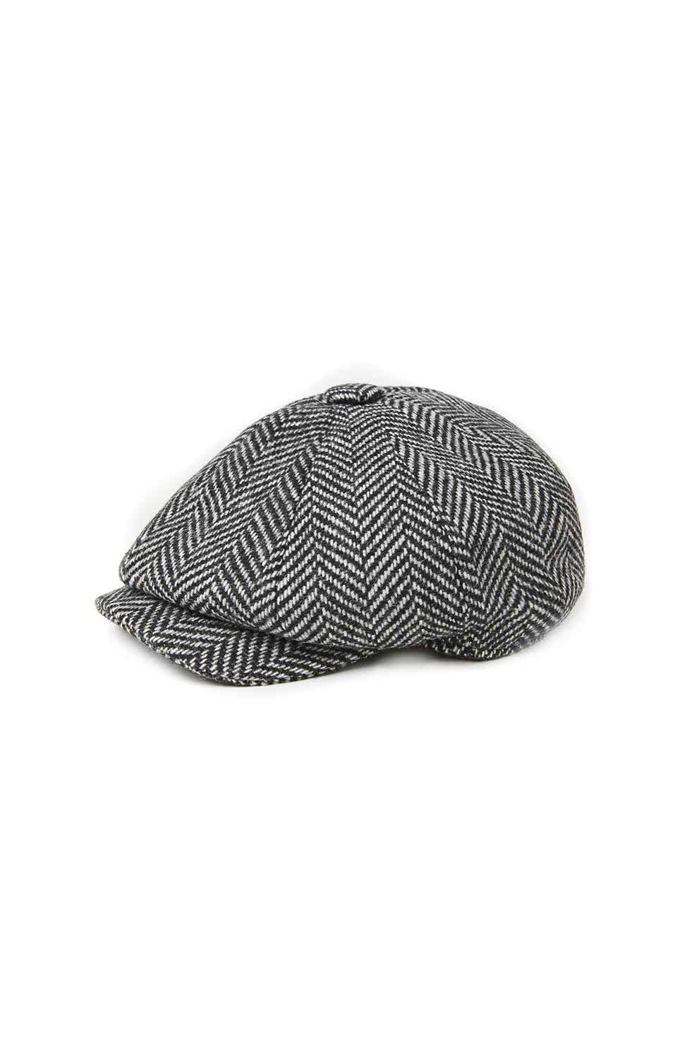 Baker Boy Cap (Wide Tooth Black Herringbone)