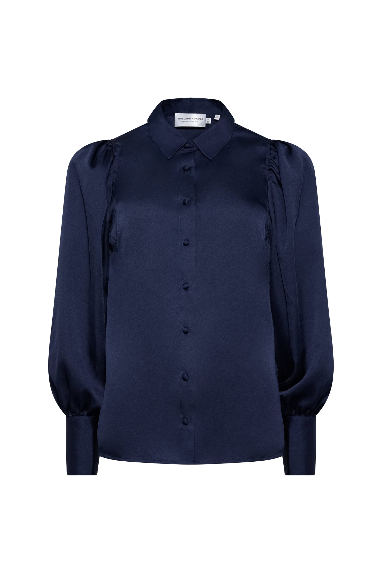 Iona Satin Shirt (Deep Navy)
