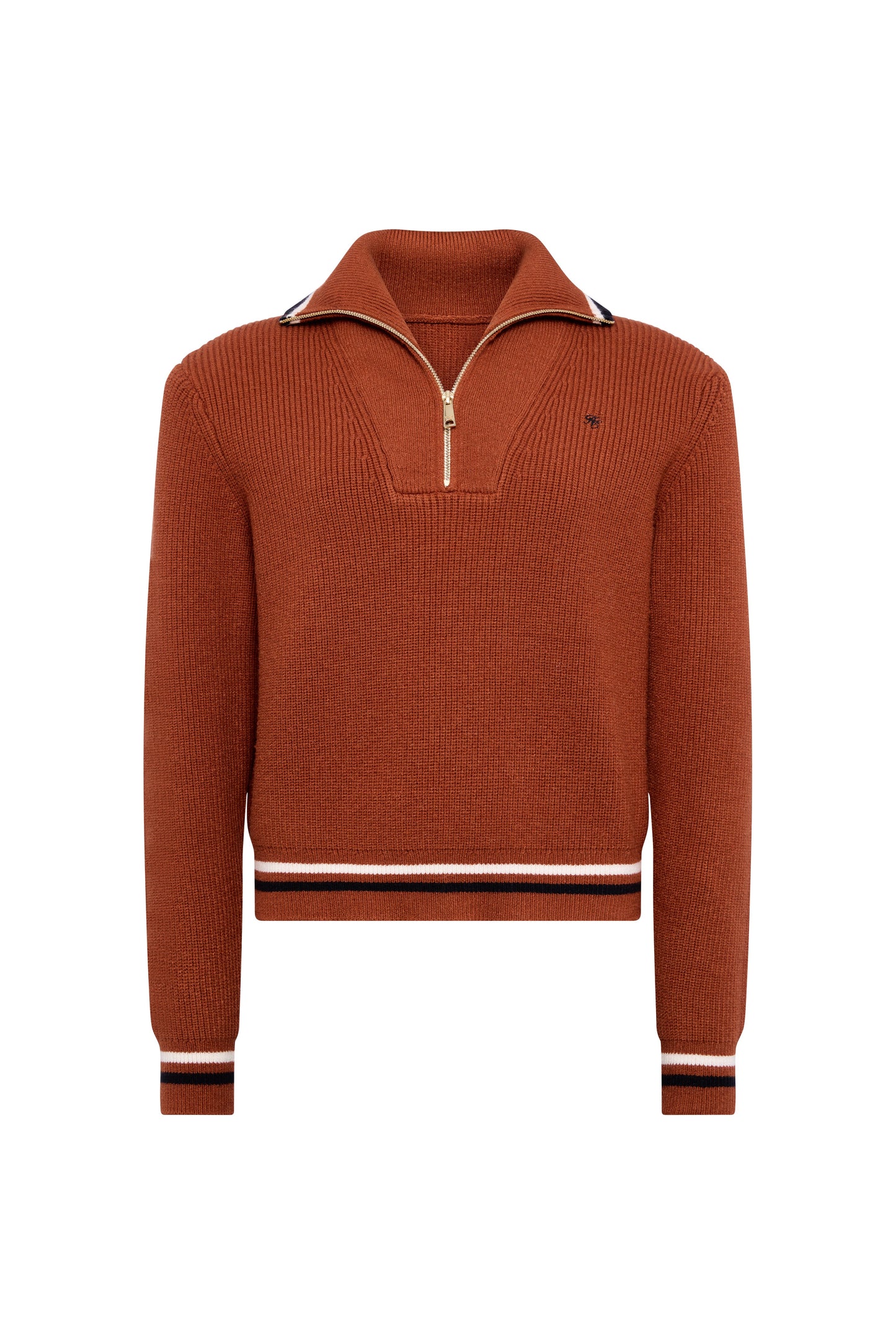 Jessica Quarter Zip Knit (Caramel)