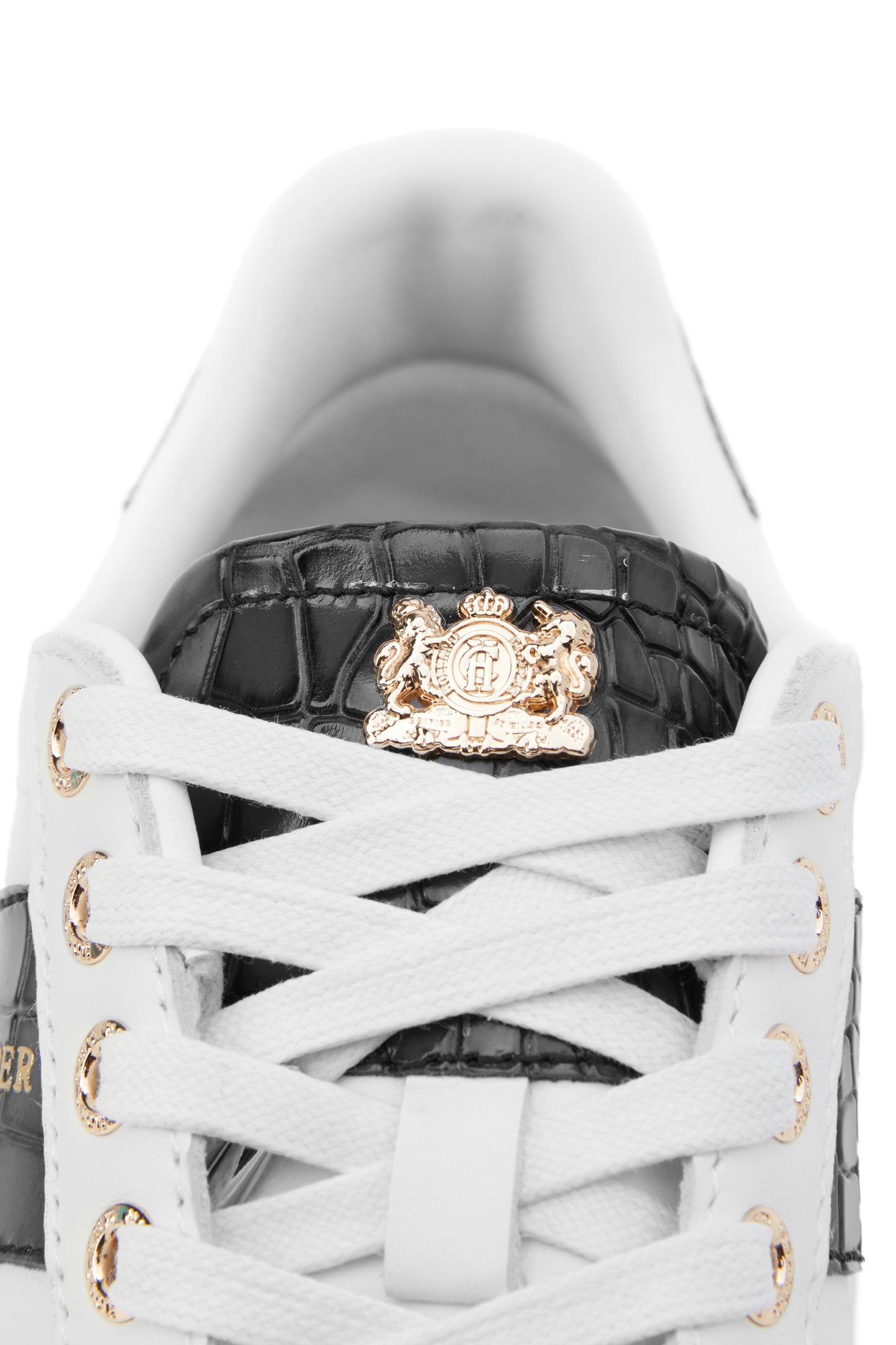 Knightsbridge Court Trainer (Black Croc)