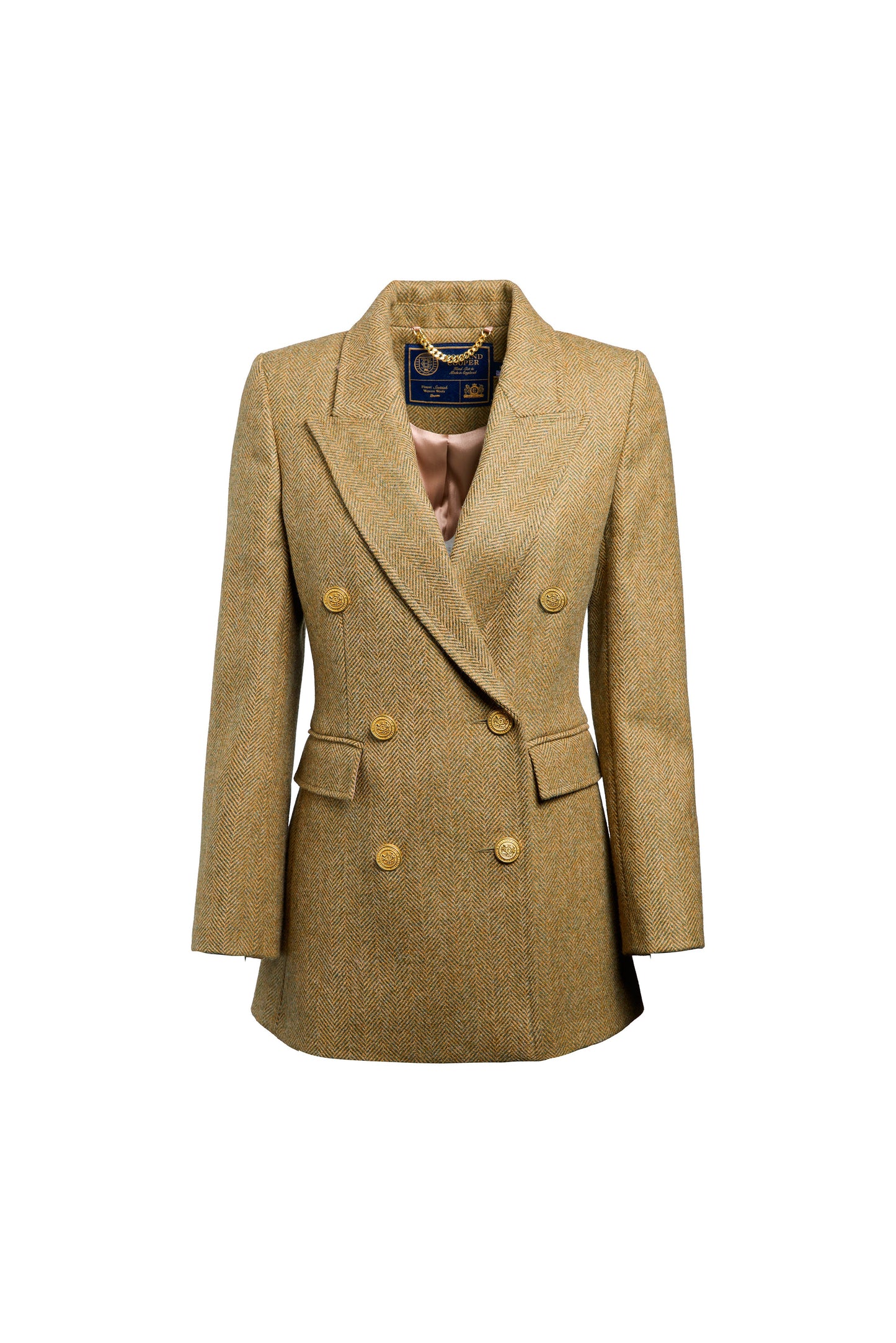 Kensington Double Breasted Blazer (Moss Herringbone)