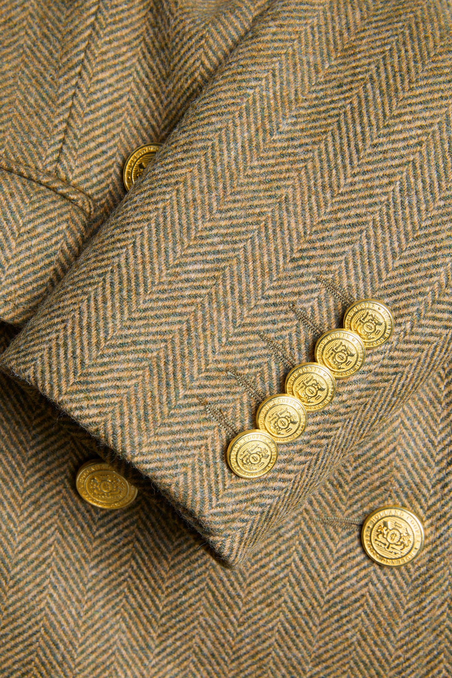 Kensington Double Breasted Blazer (Moss Herringbone)