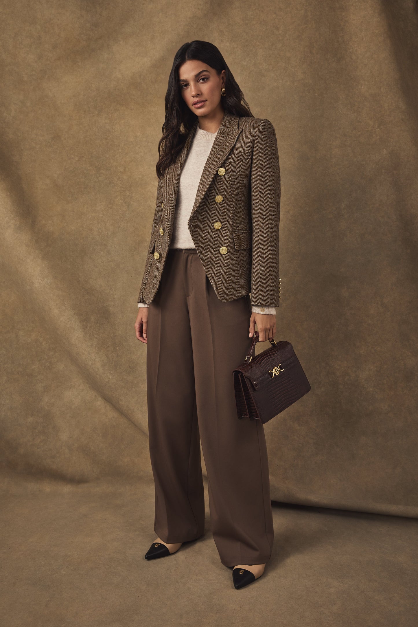 Knightsbridge Blazer (Large Scale Brown Herringbone)