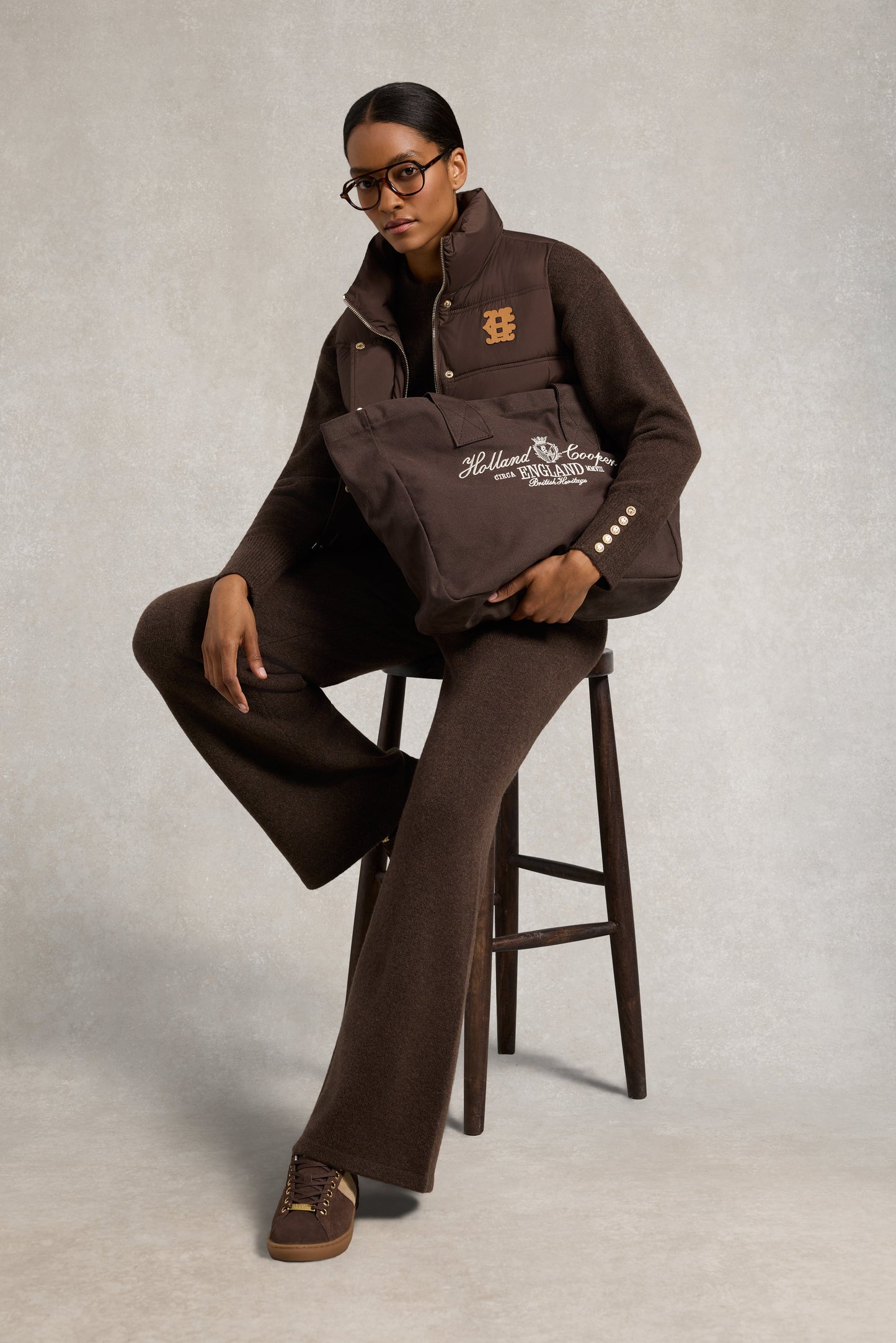 Knightsbridge Court Trainer (Dark Chocolate Taupe)