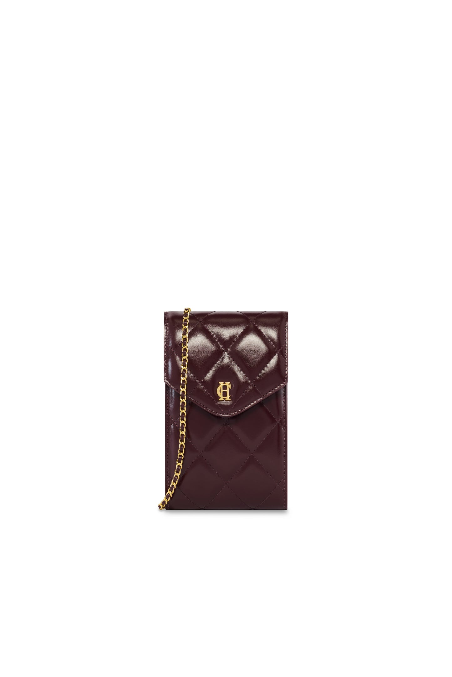 Knightsbridge Quilted Phone Pouch (Oxblood Leather)