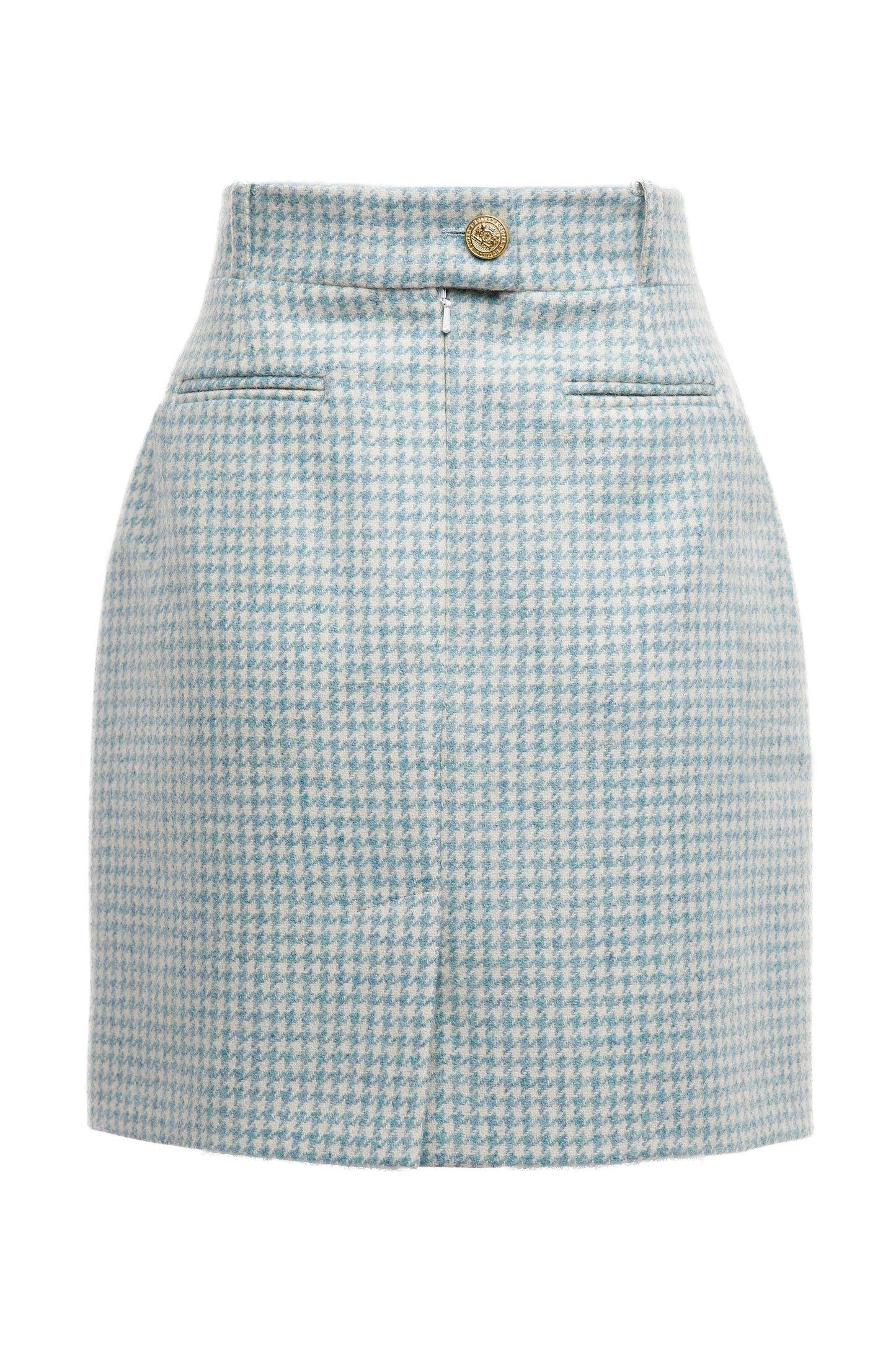Knightsbridge Skirt (Teal Houndstooth)