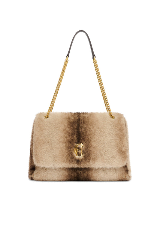 Milan Shoulder Bag (Mink Faux Fur)